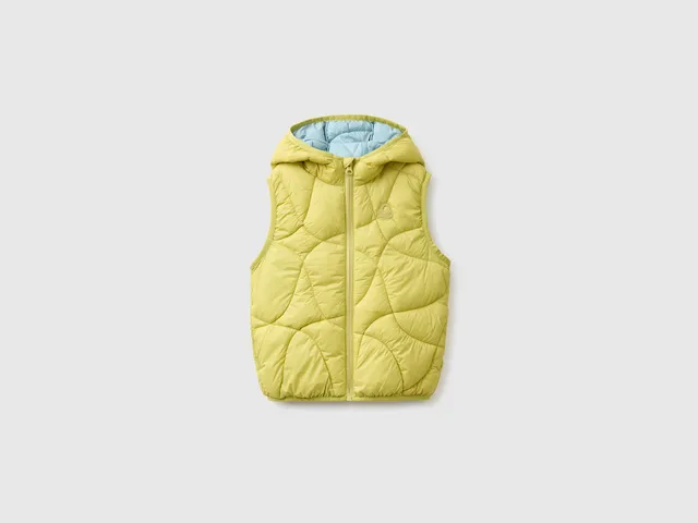 United Colors of Benetton Gilet Imbottito con Cappuccio Taglia 104 Nylon