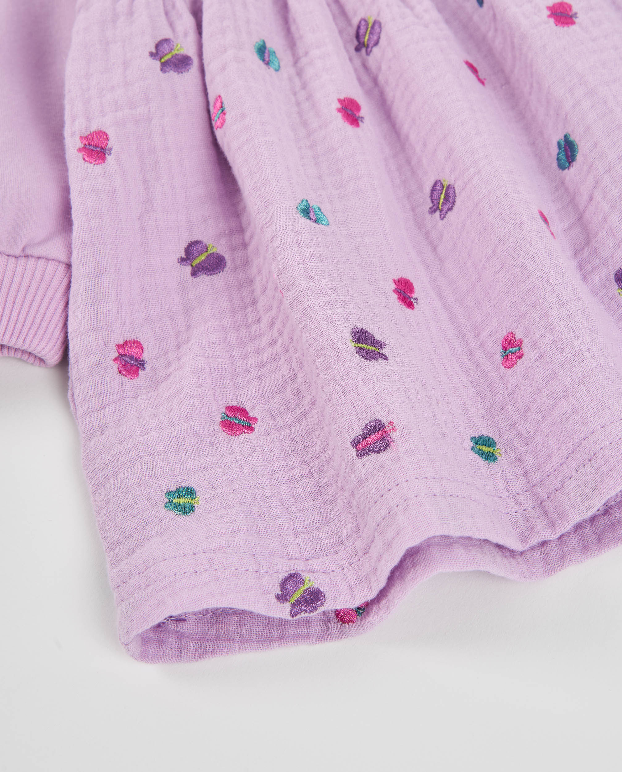 TucTuc Vestiti vestito bambina lilla farfalla cotone