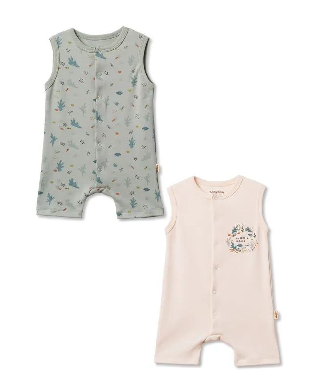 Babycosy Organic set 2 tutine neonato senza maniche cotone 0-3 mesi