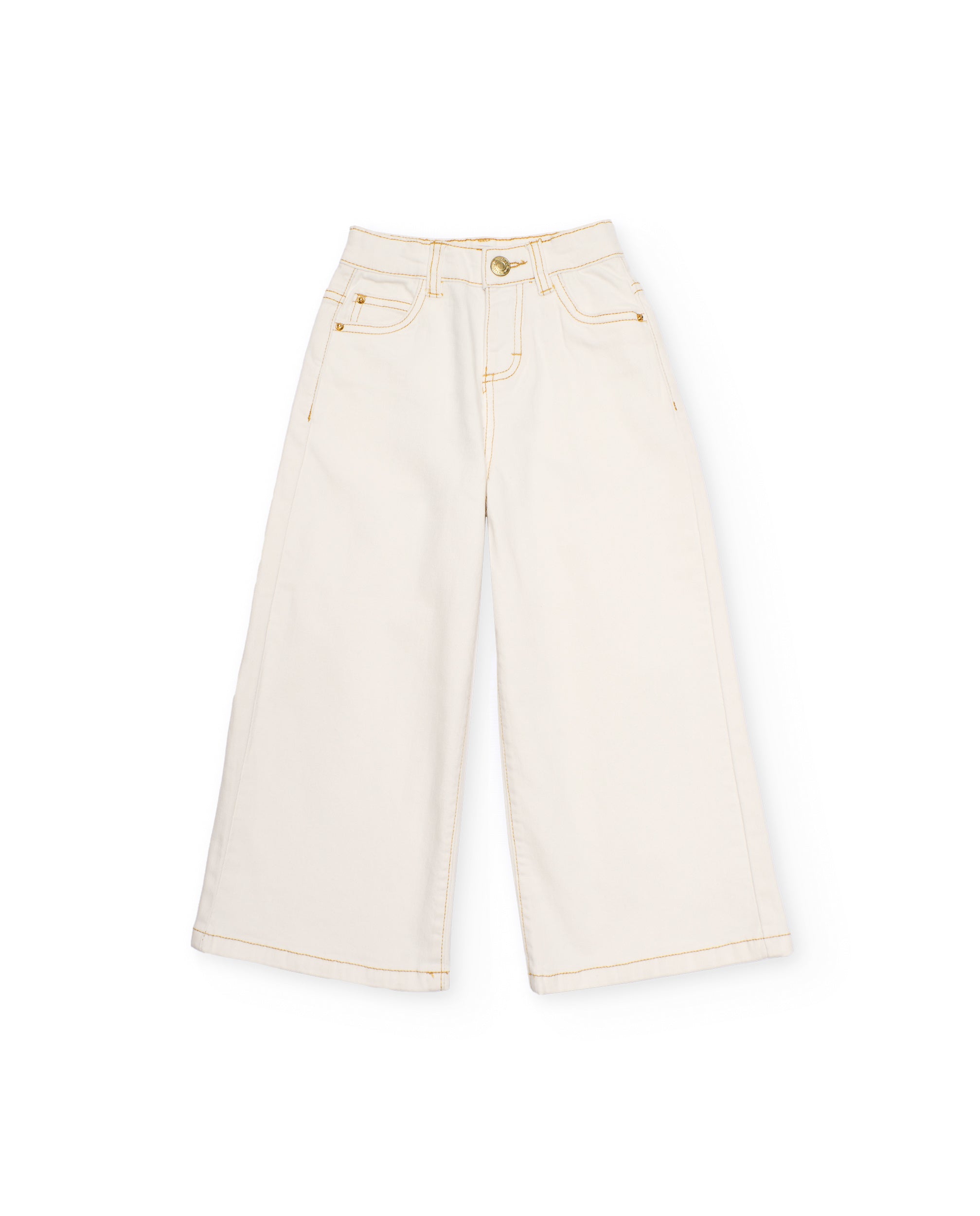 TucTuc Pantaloni jeans bambina bianco gamba larga