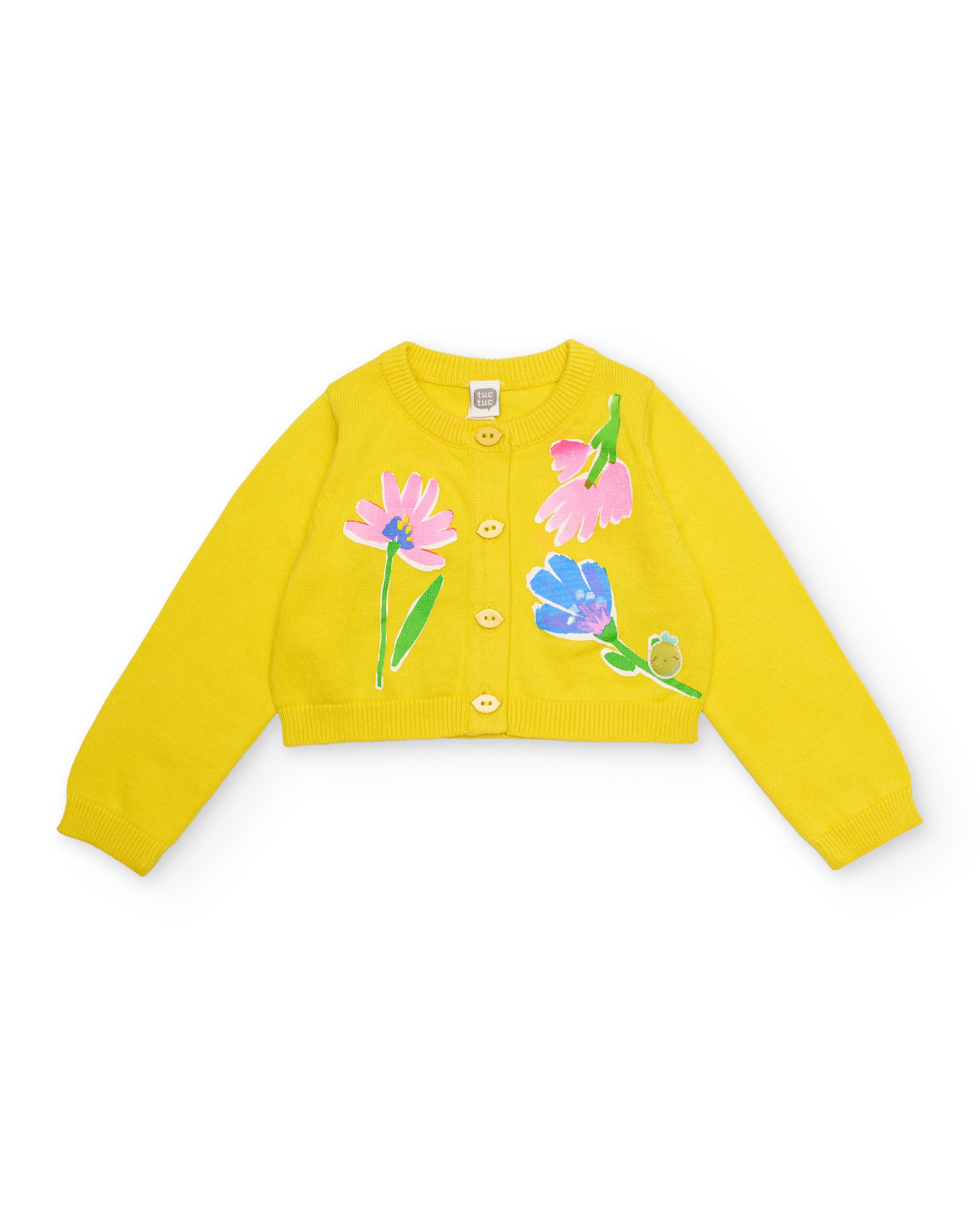 TucTuc Maglioni cardigan bambina giallo fiori tricot taglia bimba
