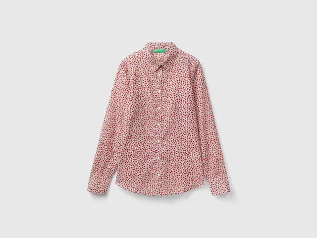 United Colors of Benetton Camicia fantasia cotone manica lunga