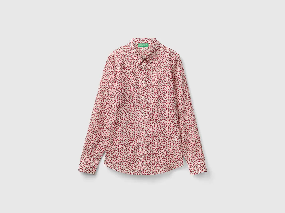 United Colors of Benetton Camicia fantasia cotone manica lunga