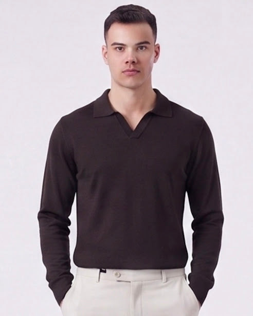 Sottosopra maglioncino scollo a V maglia nero misto viscosa
