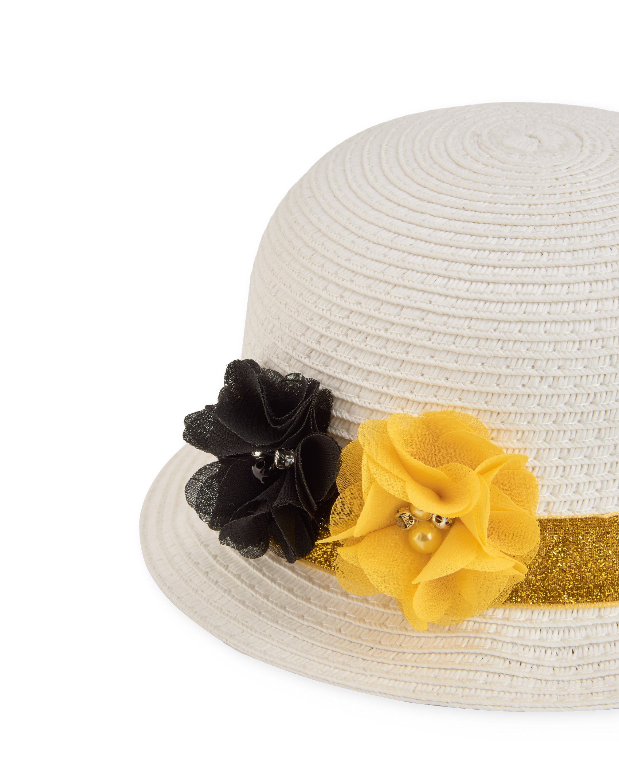 TucTuc Accessori cappello bambina bianco con fiori