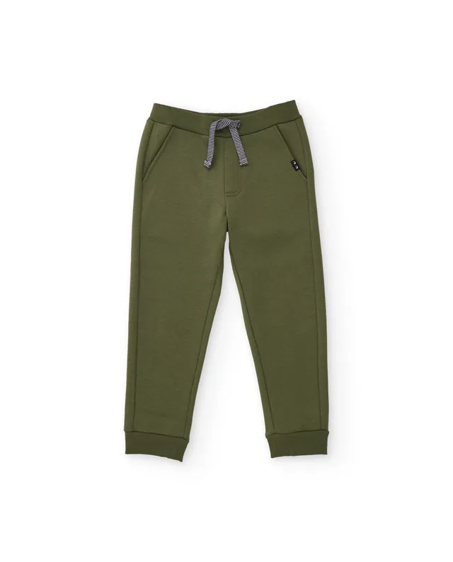 TucTuc Pantaloni tuta bambino verde oliva con tasche