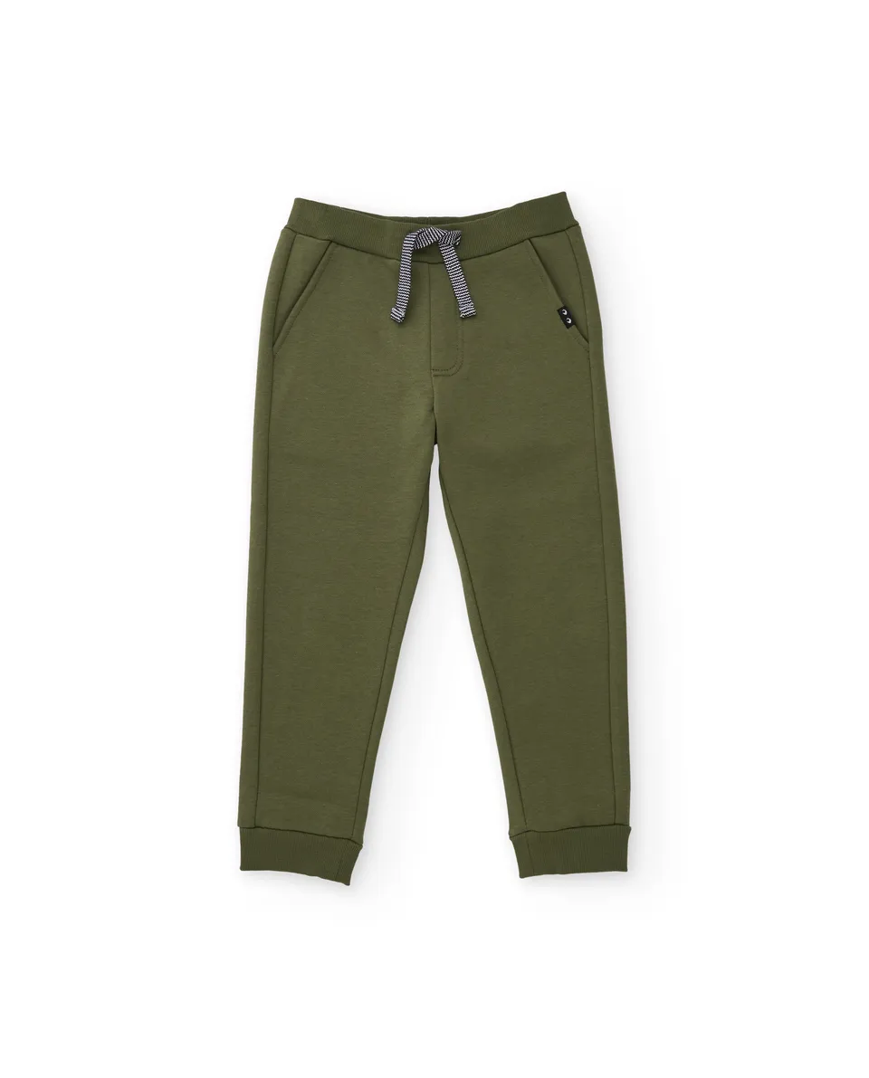 TucTuc Pantaloni tuta bambino verde oliva con tasche