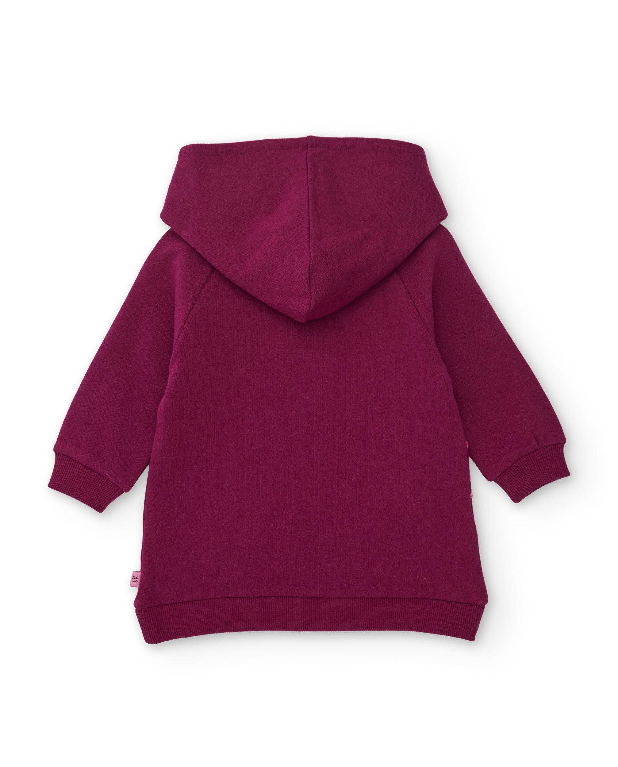 TucTuc Vestiti bambina bordeaux felpa cappuccio fiori
