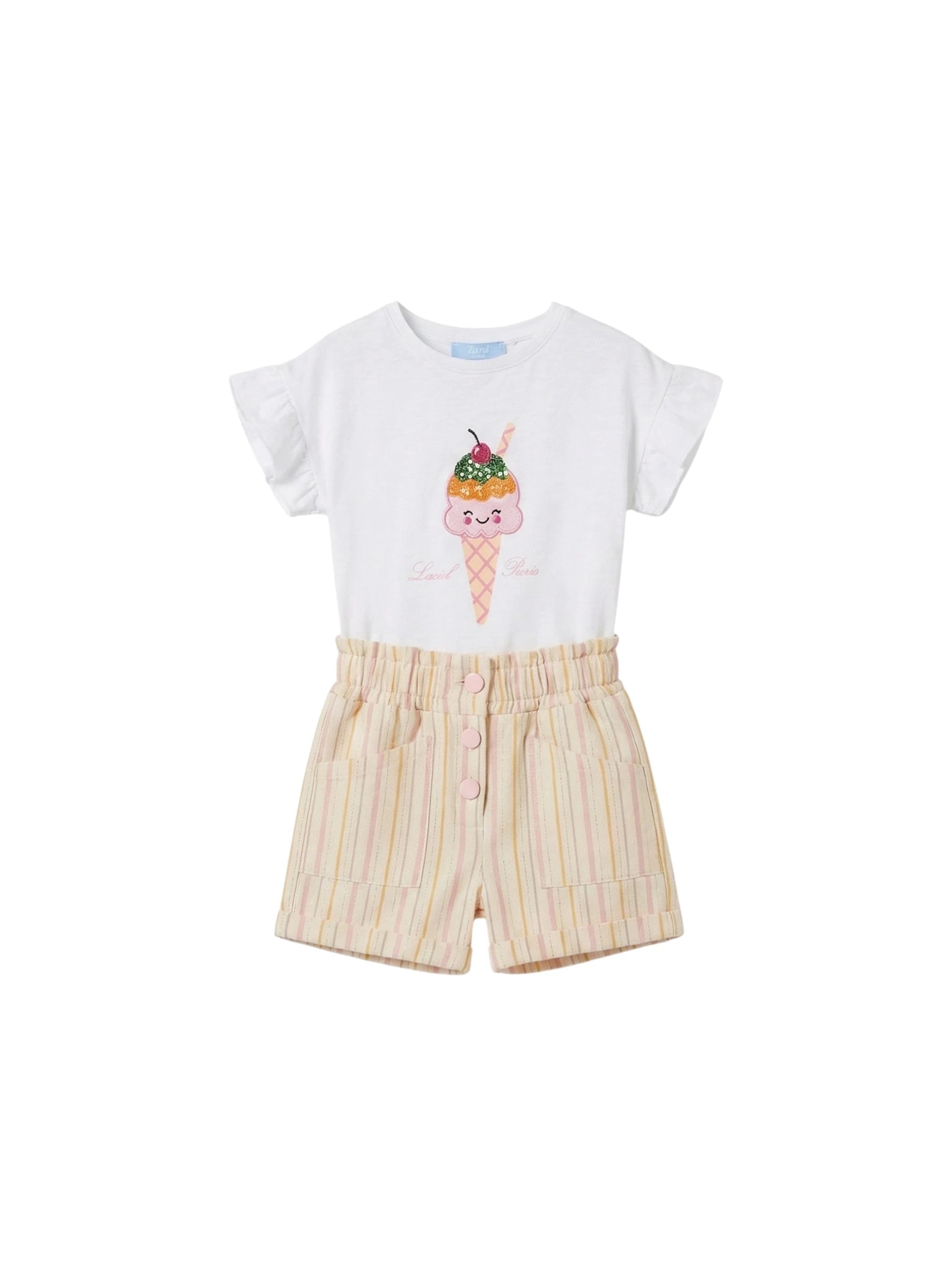 Kocarcia Kokarcia completo bambina t-shirt gelato cotone 2-3 anni