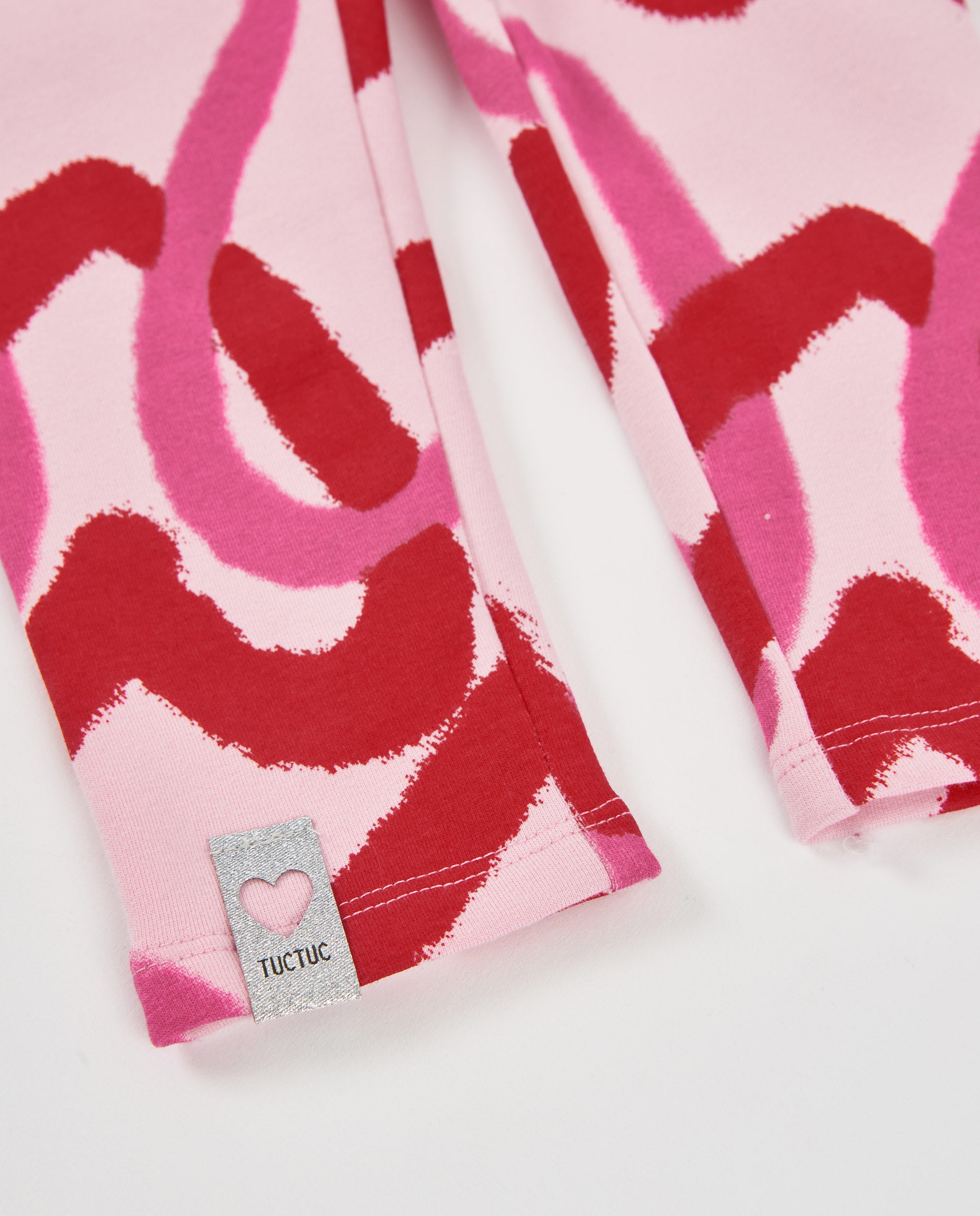 TucTuc Leggings Leggings bambina rosa cuori felpa