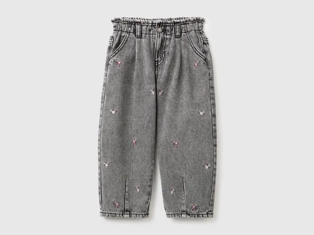 United Colors of Benetton Jeans Balloon fit jeans jeans ricamo cotone