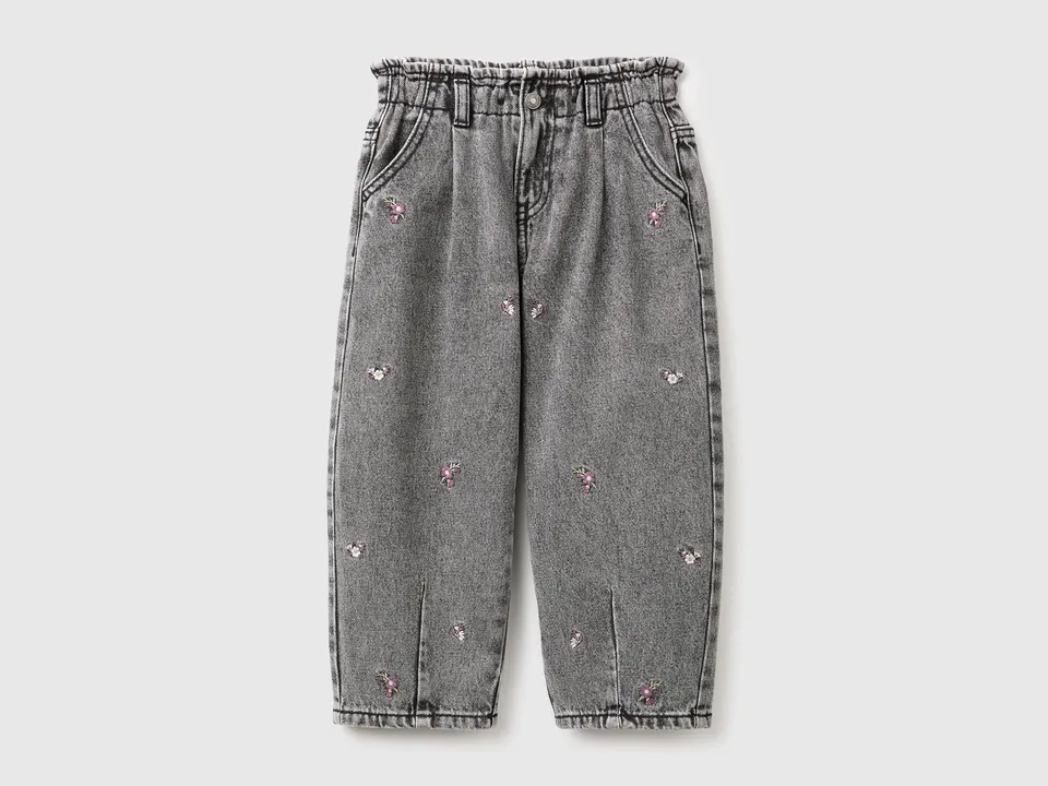 United Colors of Benetton Jeans Balloon fit jeans jeans ricamo cotone