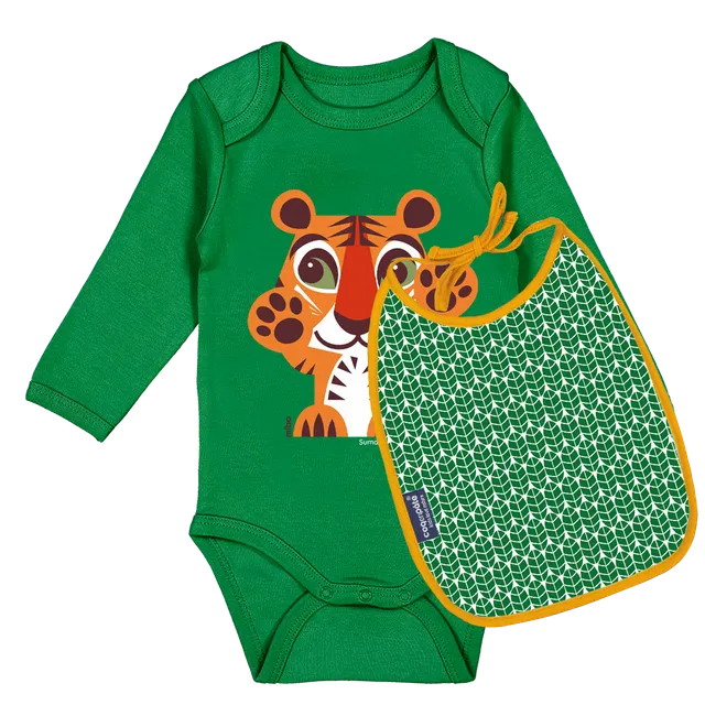 Coq en Pâte Set Nascita Body + Bavaglino Tigre 3-6 Mesi Cotone