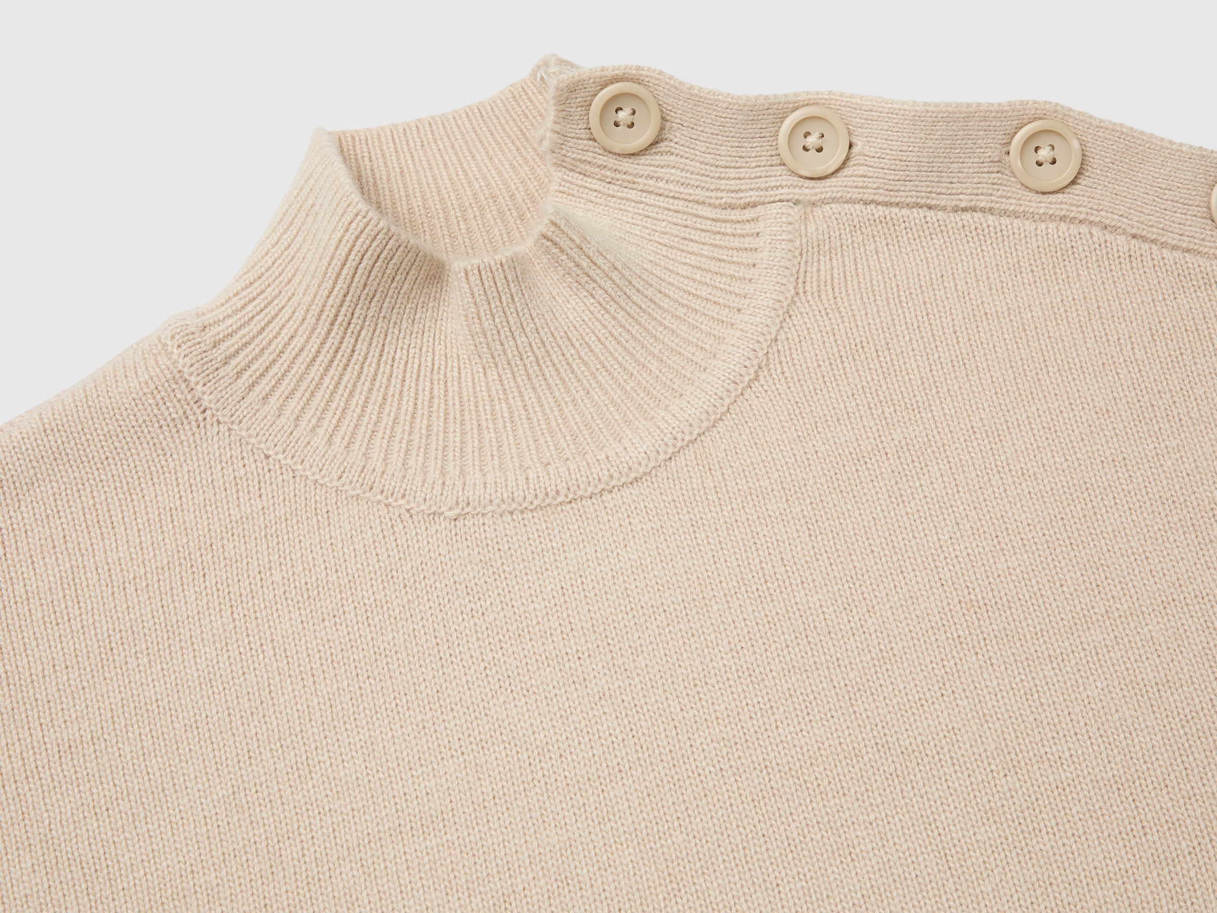 United Colors of Benetton Maglione Bottoni Lana Cashmere S
