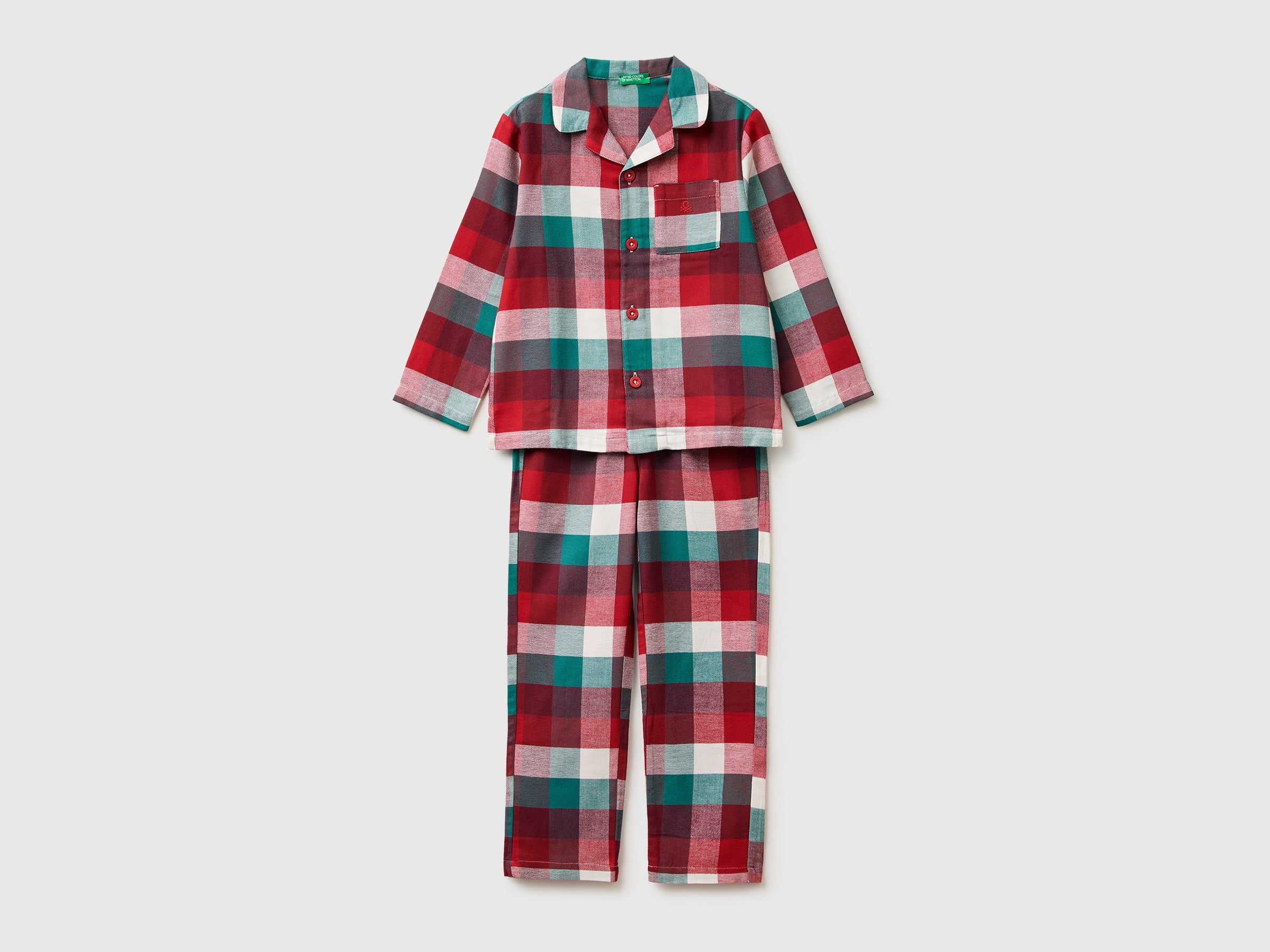United Colors of Benetton Pigiama Flanella Tartan Cotone M