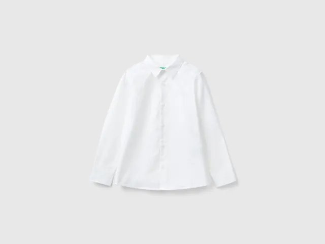 United Colors of Benetton Classic Camicia Cotone Manica Lunga L