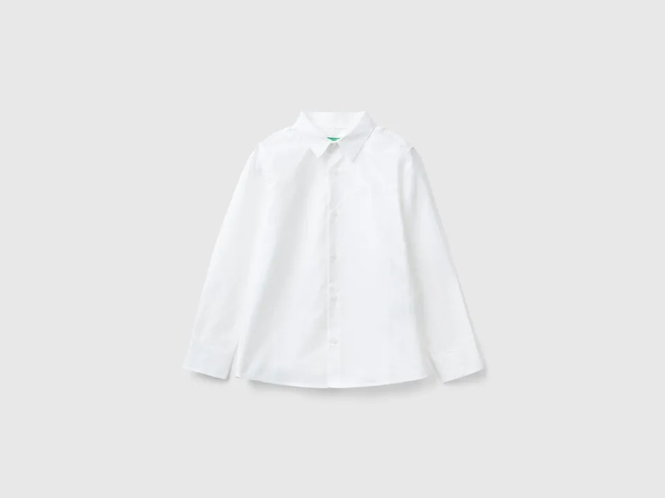 United Colors of Benetton Classic Camicia Cotone Manica Lunga L