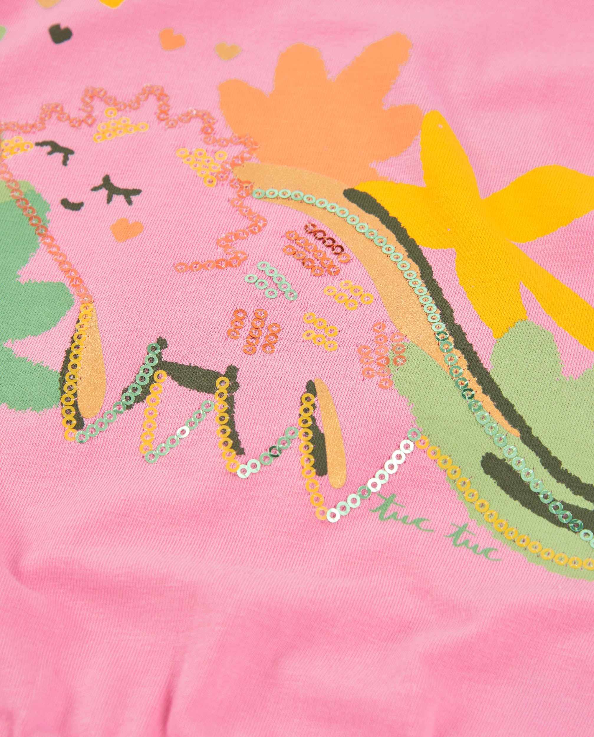 TucTuc Magliette t-shirt bambina rosa dinosauro paillettes 4 anni