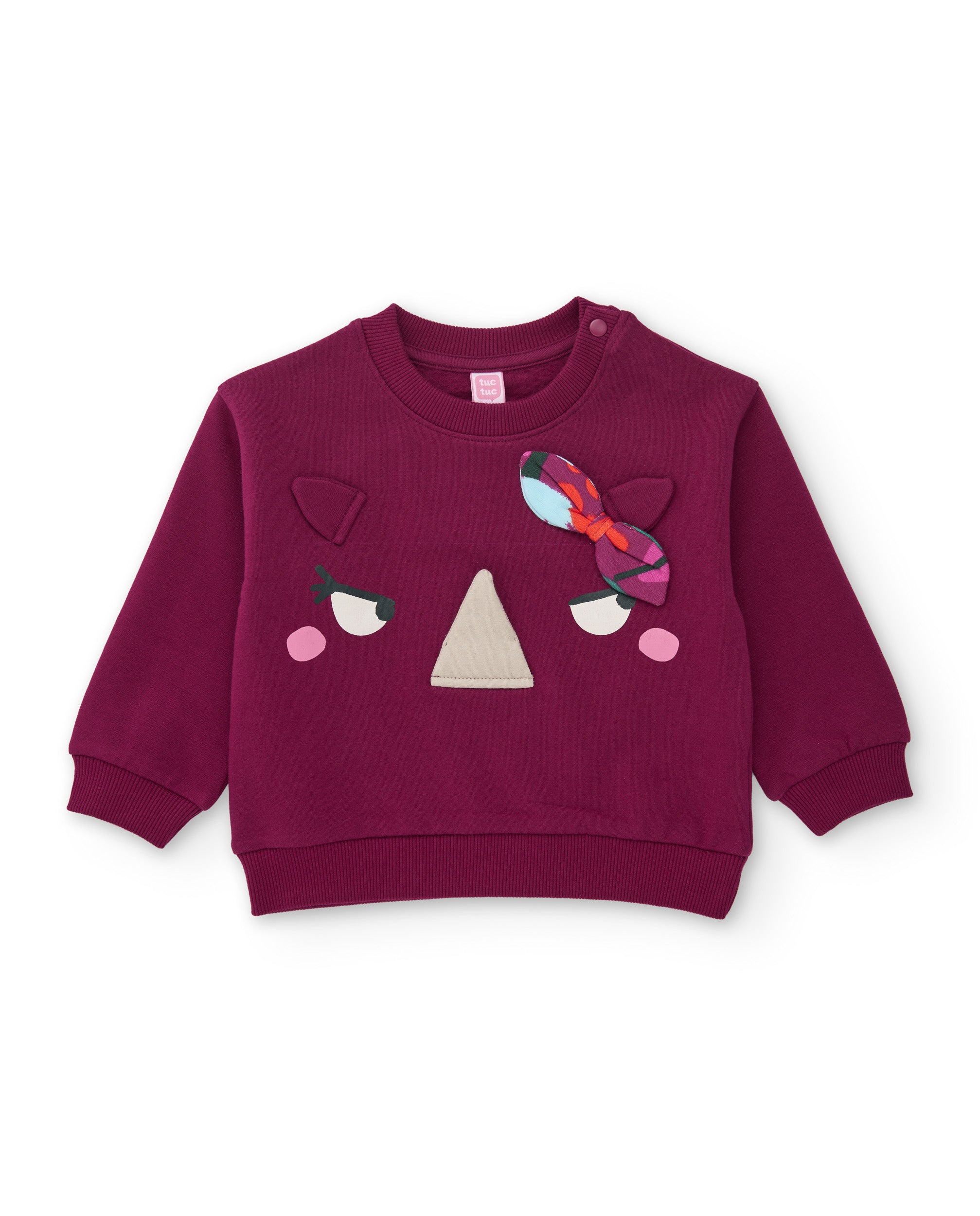 TucTuc Felpe felpa bambina bordeaux senza cappuccio