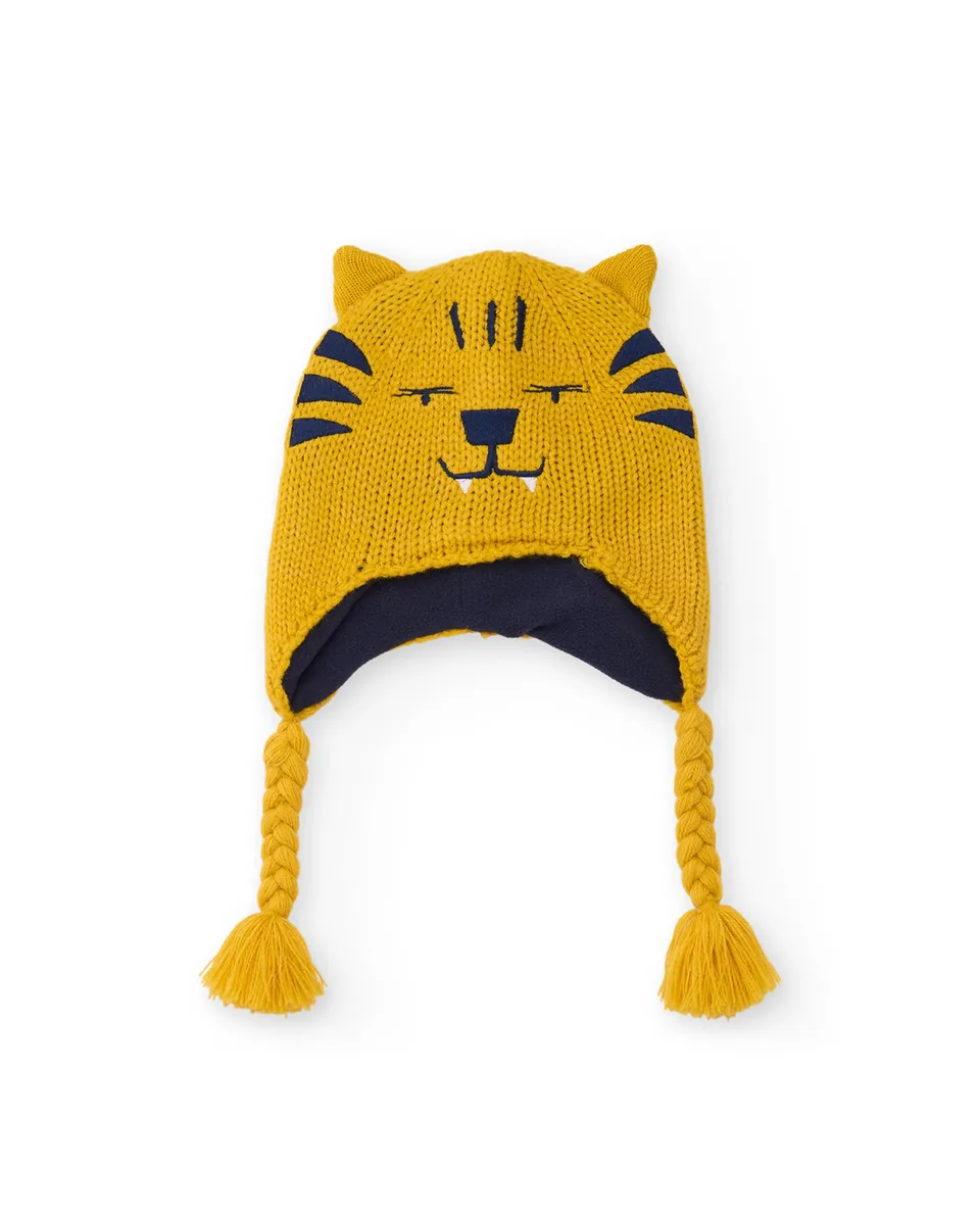 TucTuc Accessori Berretto Bimbo Giallo Tigre in Tricot