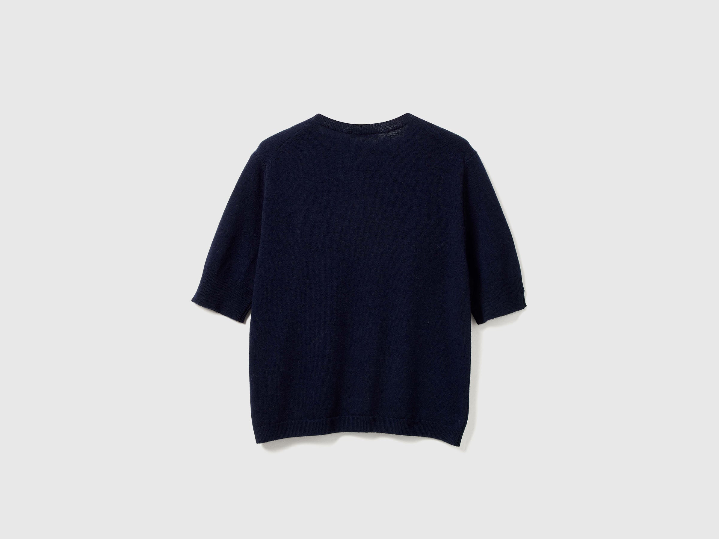 United Colors of Benetton Maglione Manica Corta Lana Merino Blu