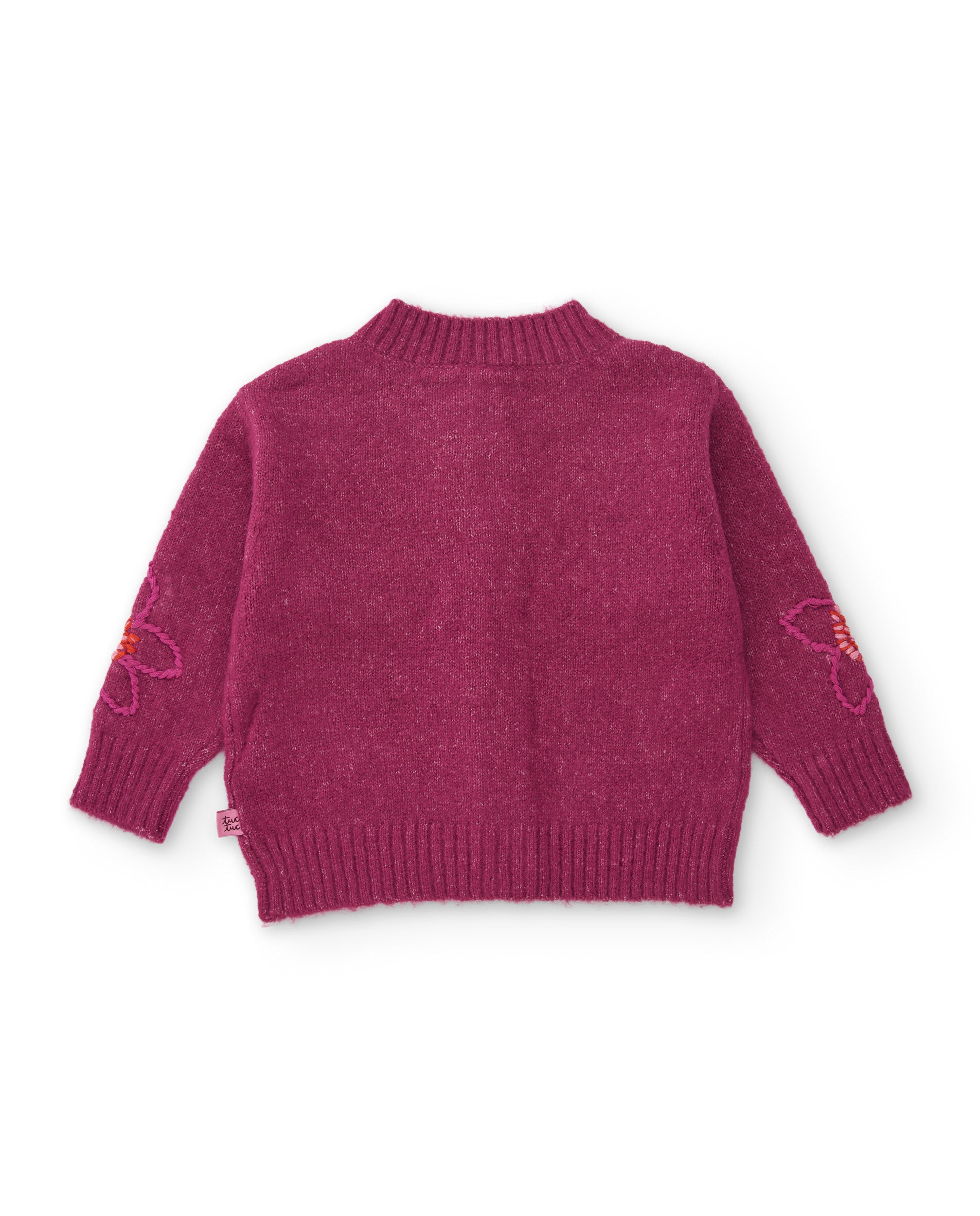 TucTuc Maglioni cardigan bambina ricamo floreale viola