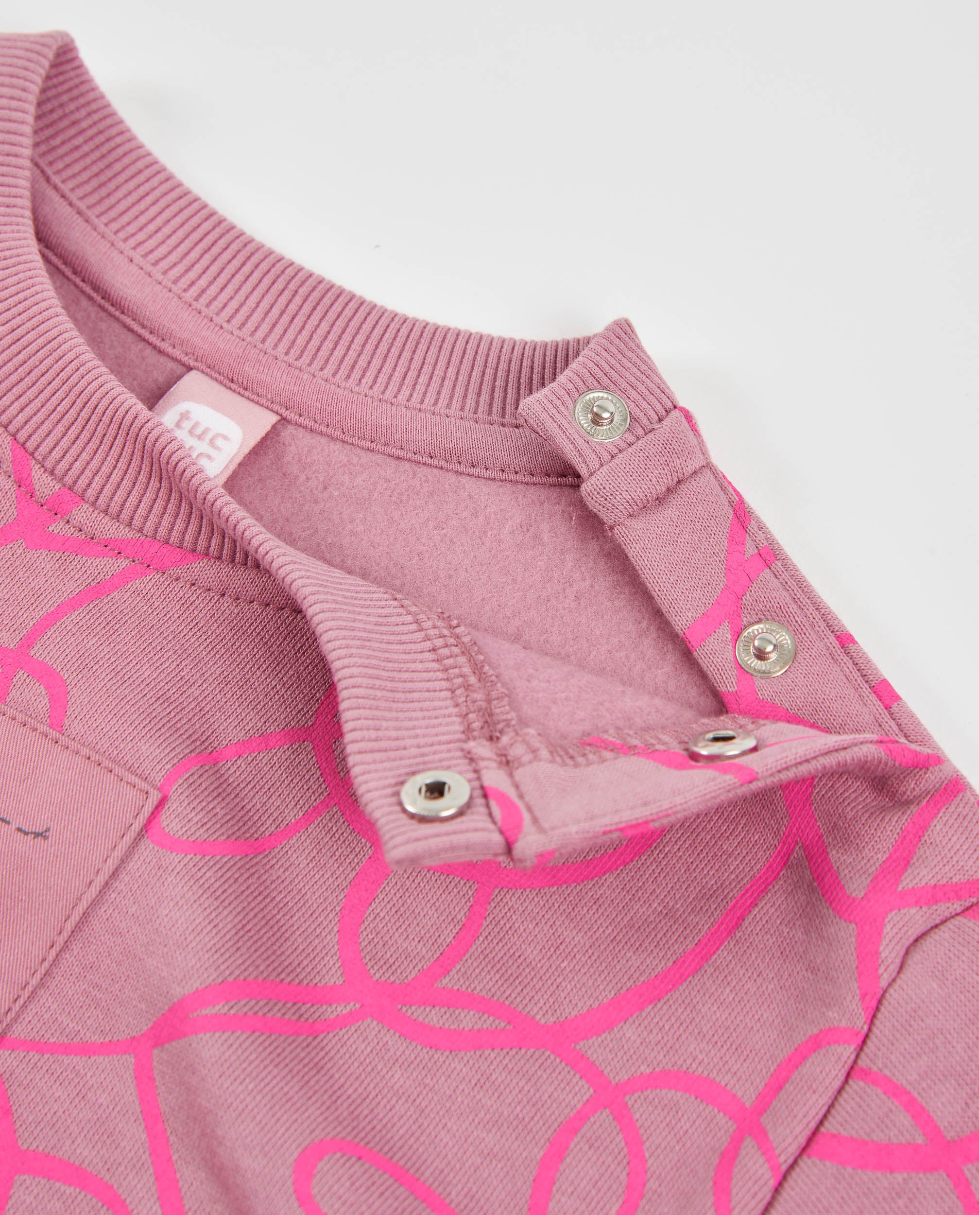 TucTuc Felpe felpa bimba rosa astratta girocollo 6M-10A