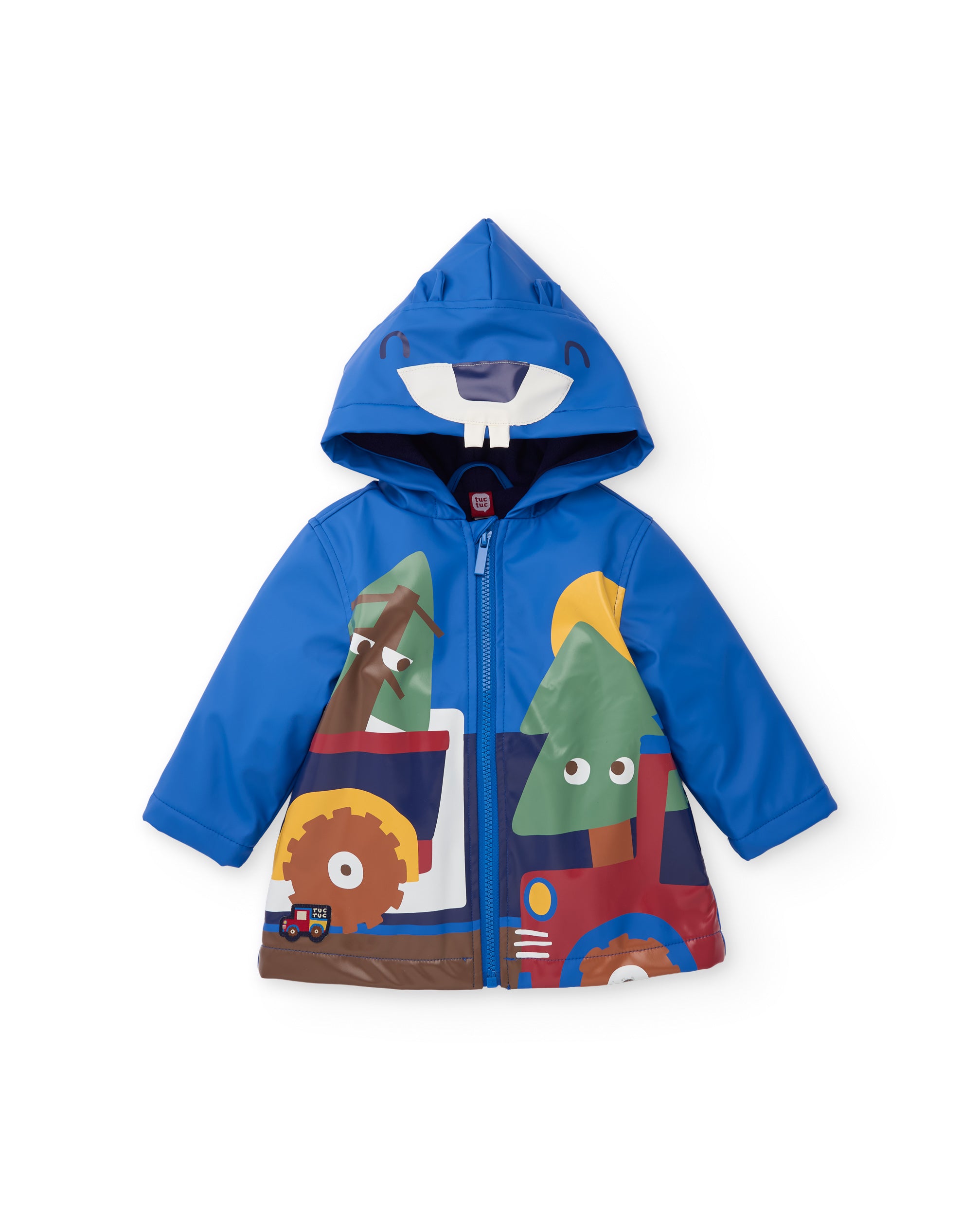 TucTuc Cappotti Impermeabile bambino blu cappuccio stampa