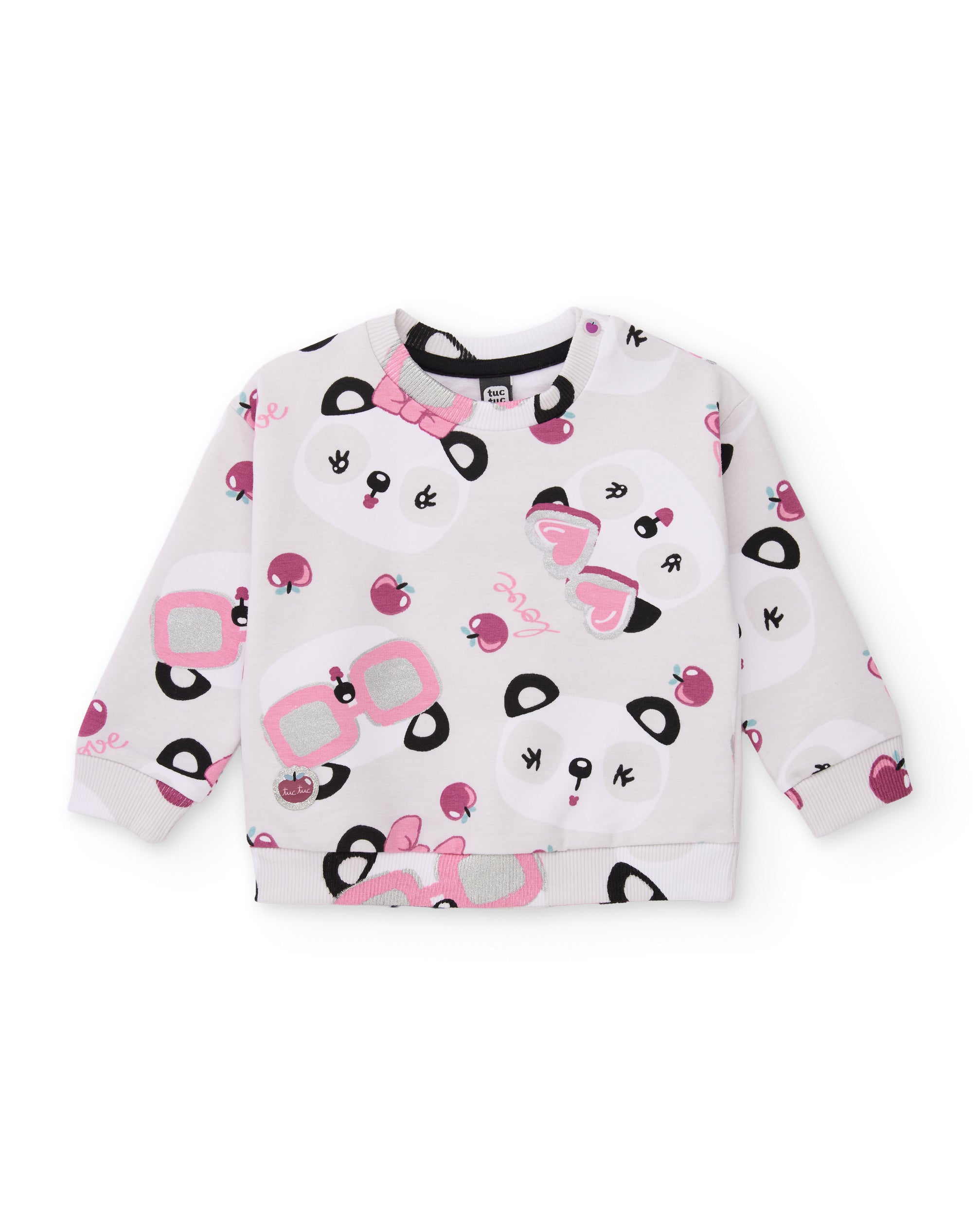 TucTuc Completi felpa bambina panda crudo con leggings