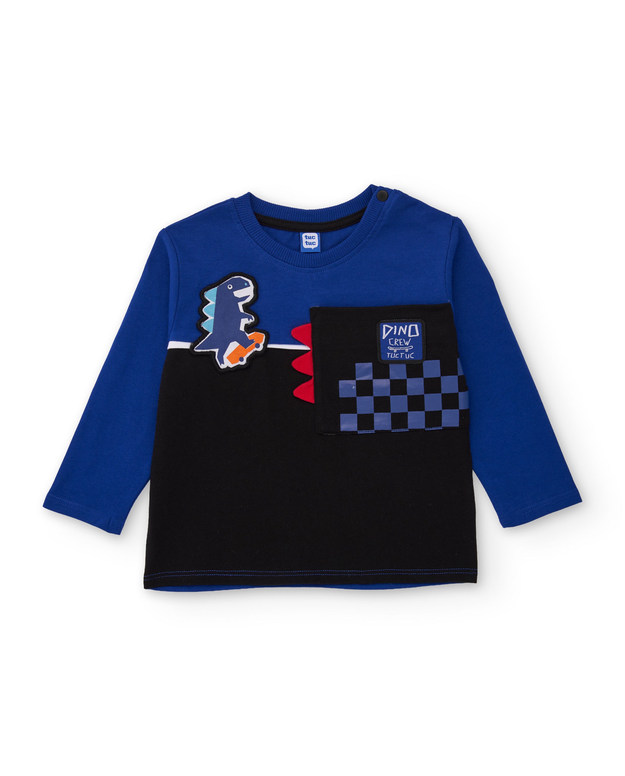 TucTuc Magliette T-Shirt Bambino Cotone Blu Dinosauro