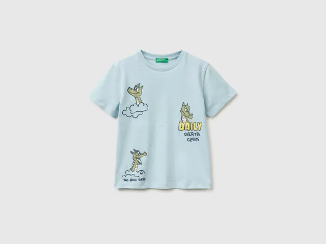 United Colors of Benetton T-shirt Bimbo Stampa Cotone Bio 82-116