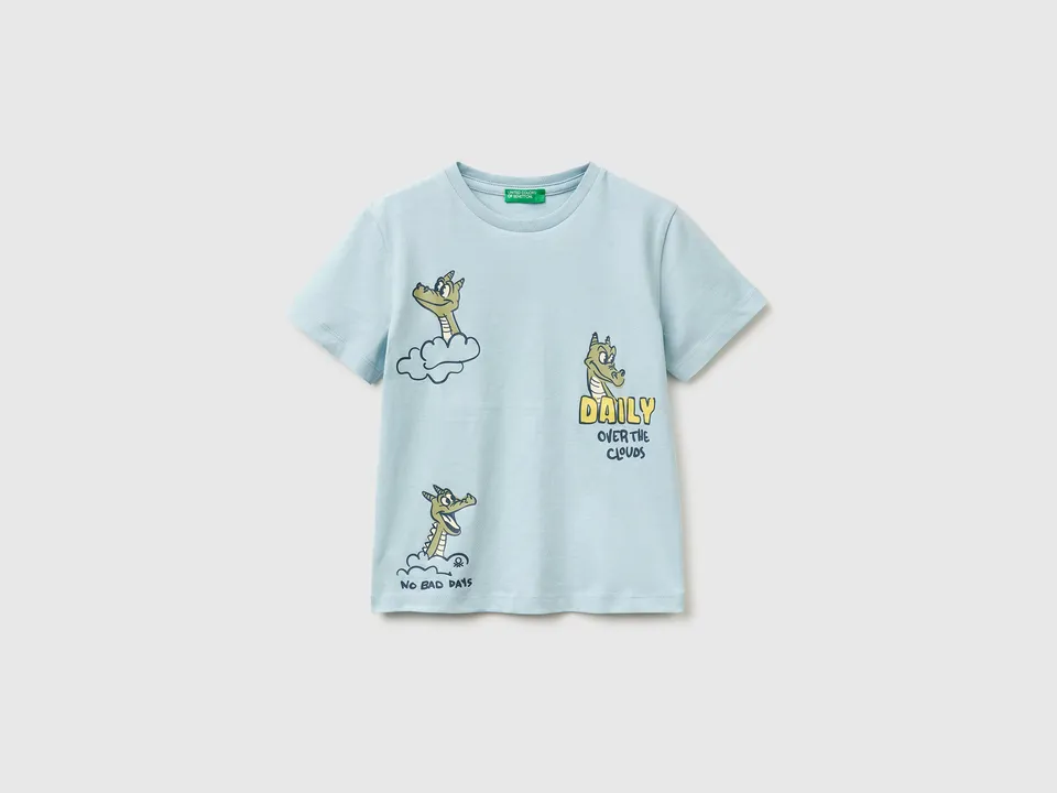 United Colors of Benetton T-shirt Bimbo Stampa Cotone Bio 82-116