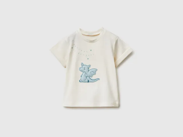 United Colors of Benetton T-shirt cotone biologico patch taglia 68