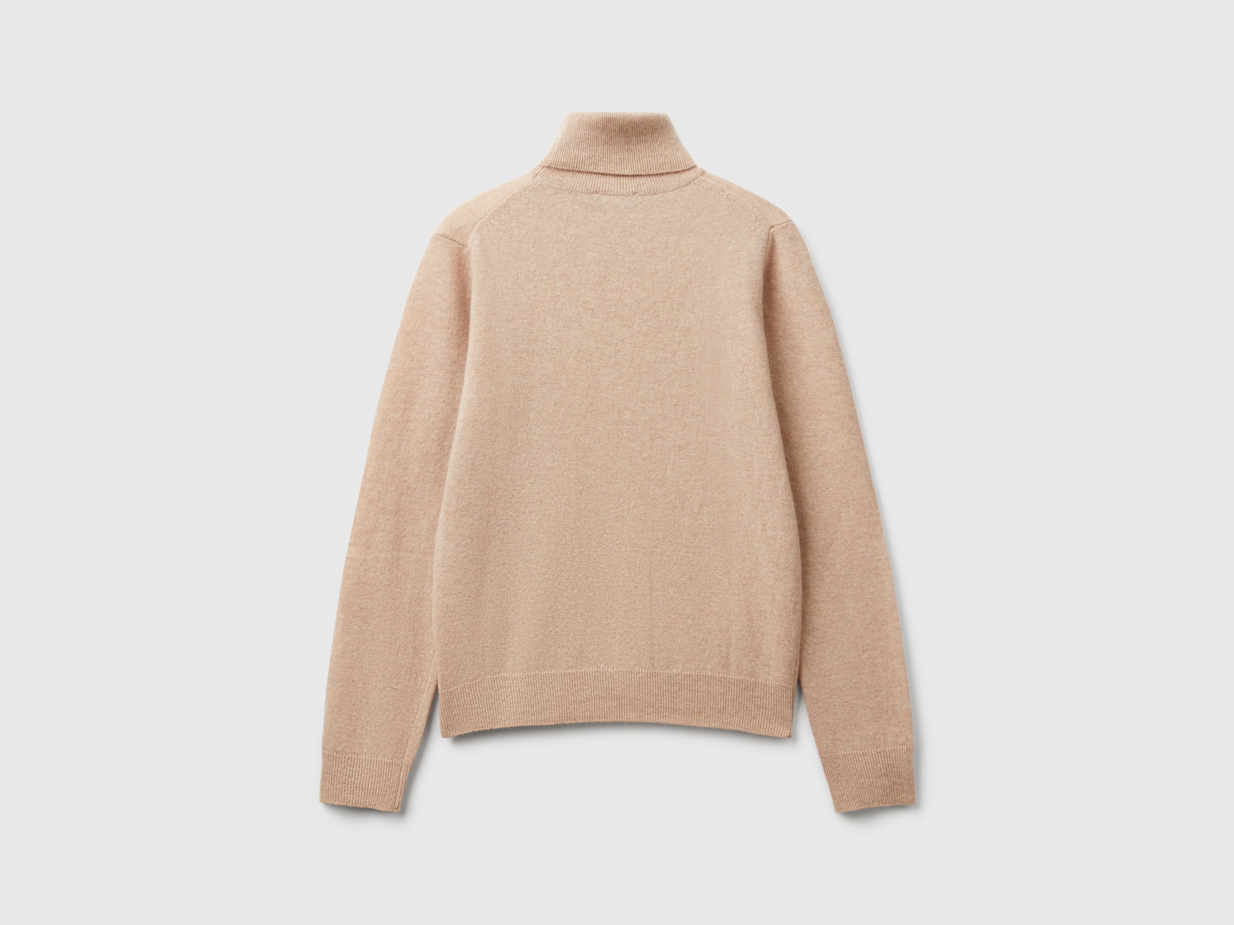 United Colors of Benetton maglione dolcevita beige lana merino