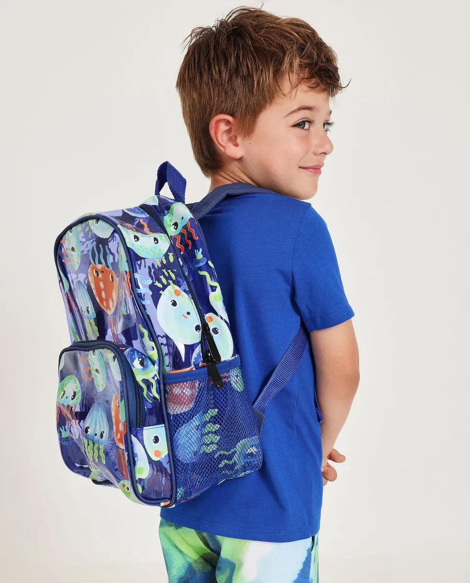 TucTuc Zaino Bambino Blu Meduse con Tasca Zip