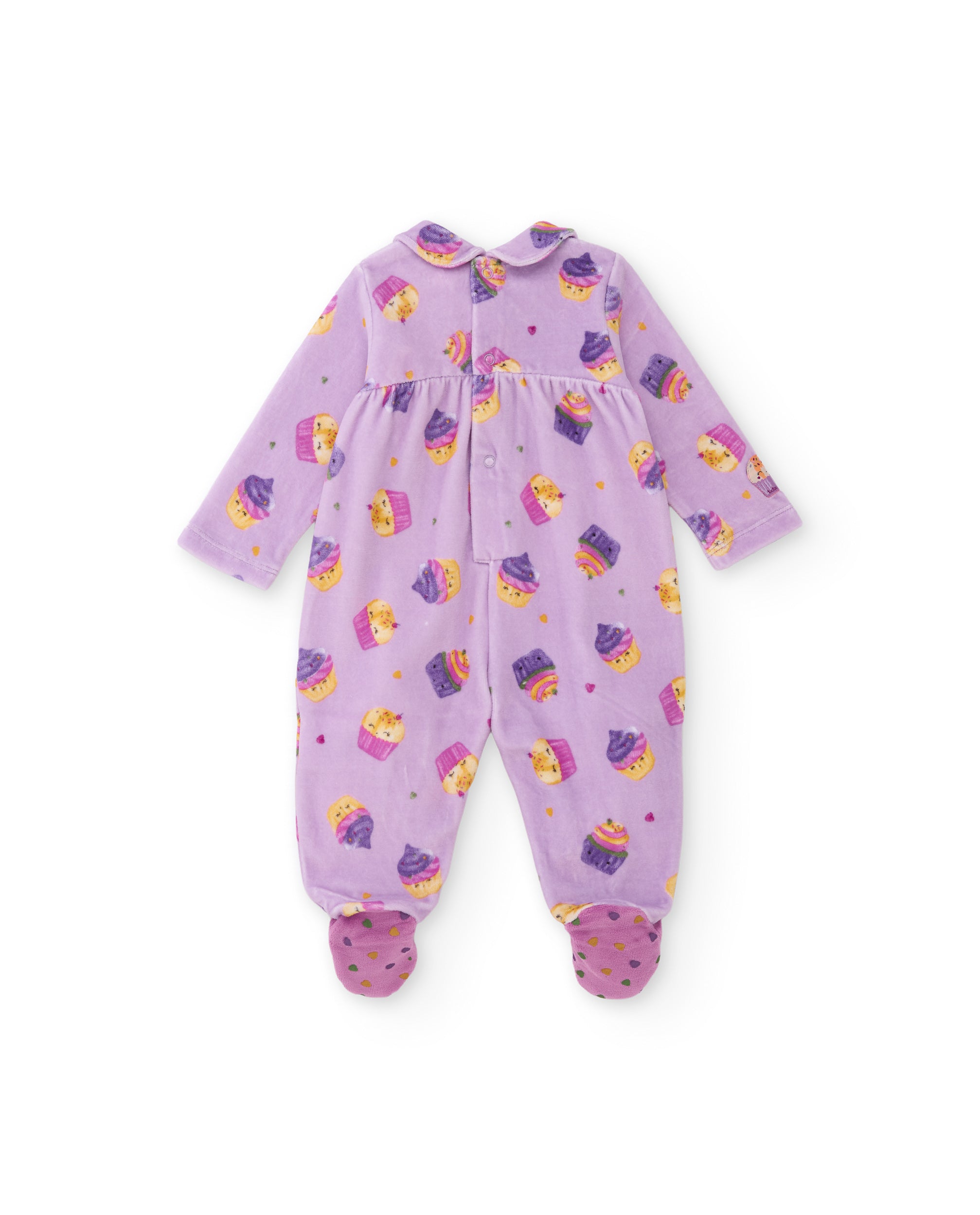 TucTuc Tutine Pagliaccetto neonata viola cupcake felpato