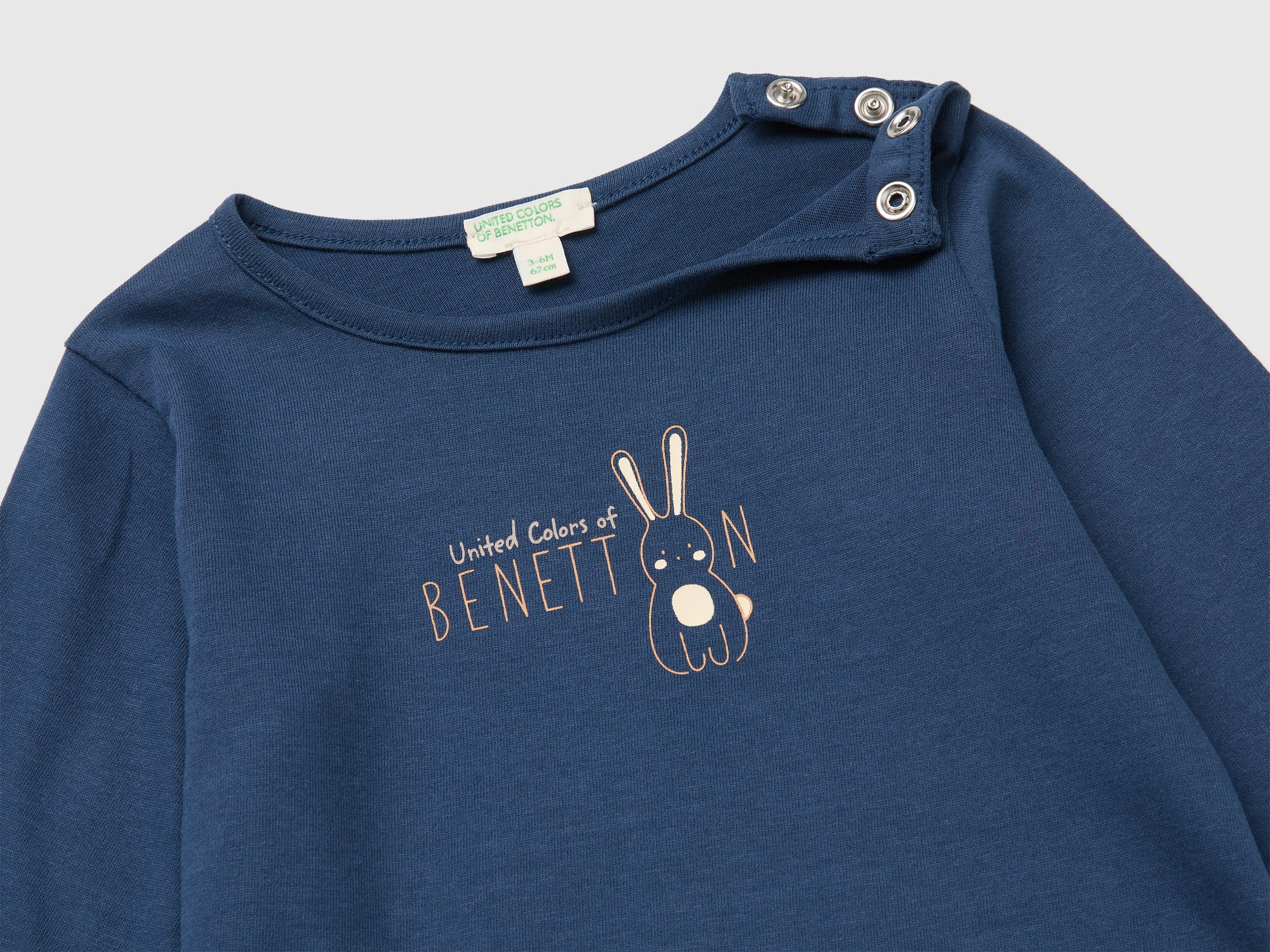 Benetton T-Shirts and Tops maglietta cotone bio stampa animali taglia 68