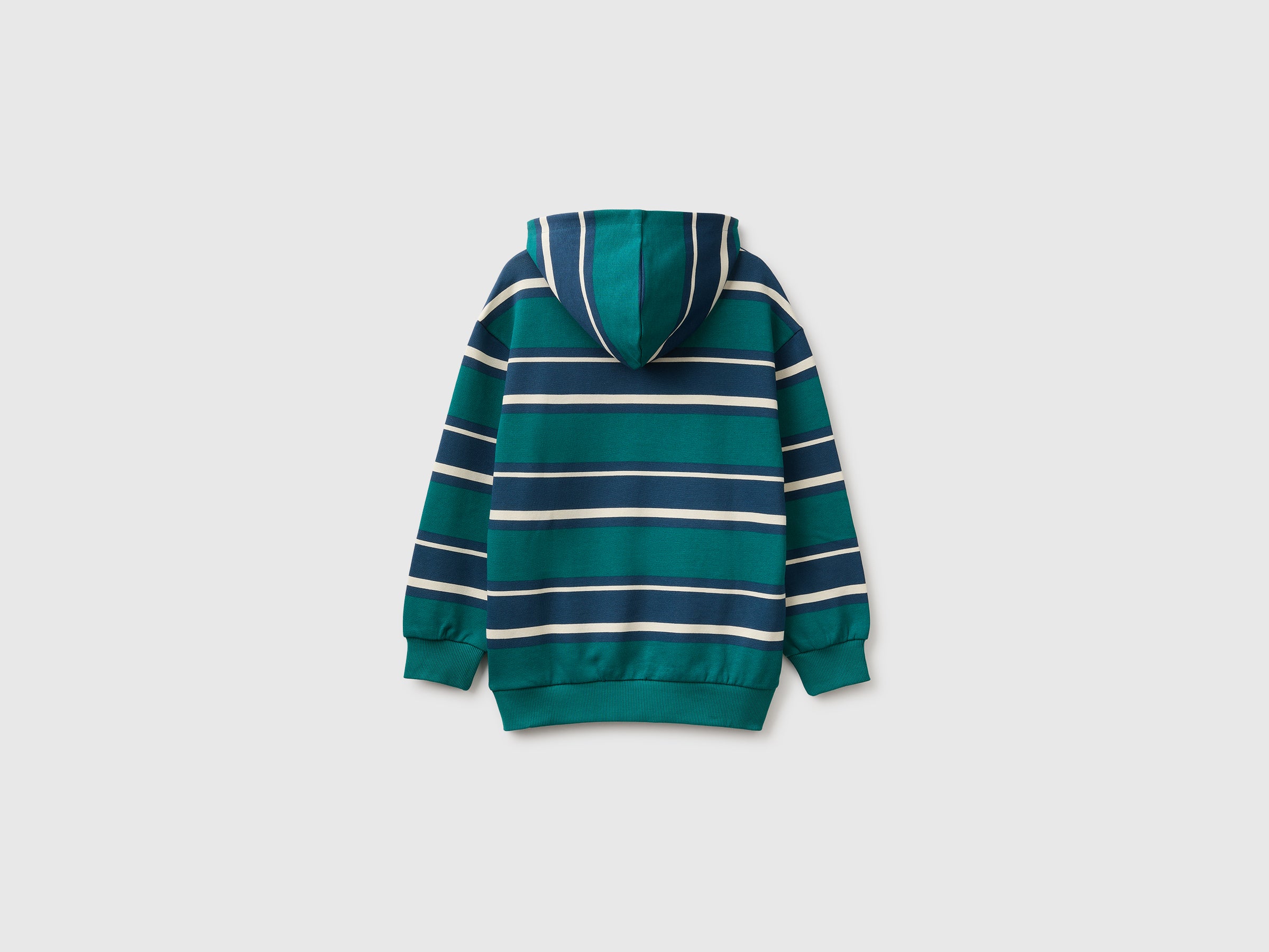 United Colors of Benetton Oversized felpa cappuccio righe cotone L
