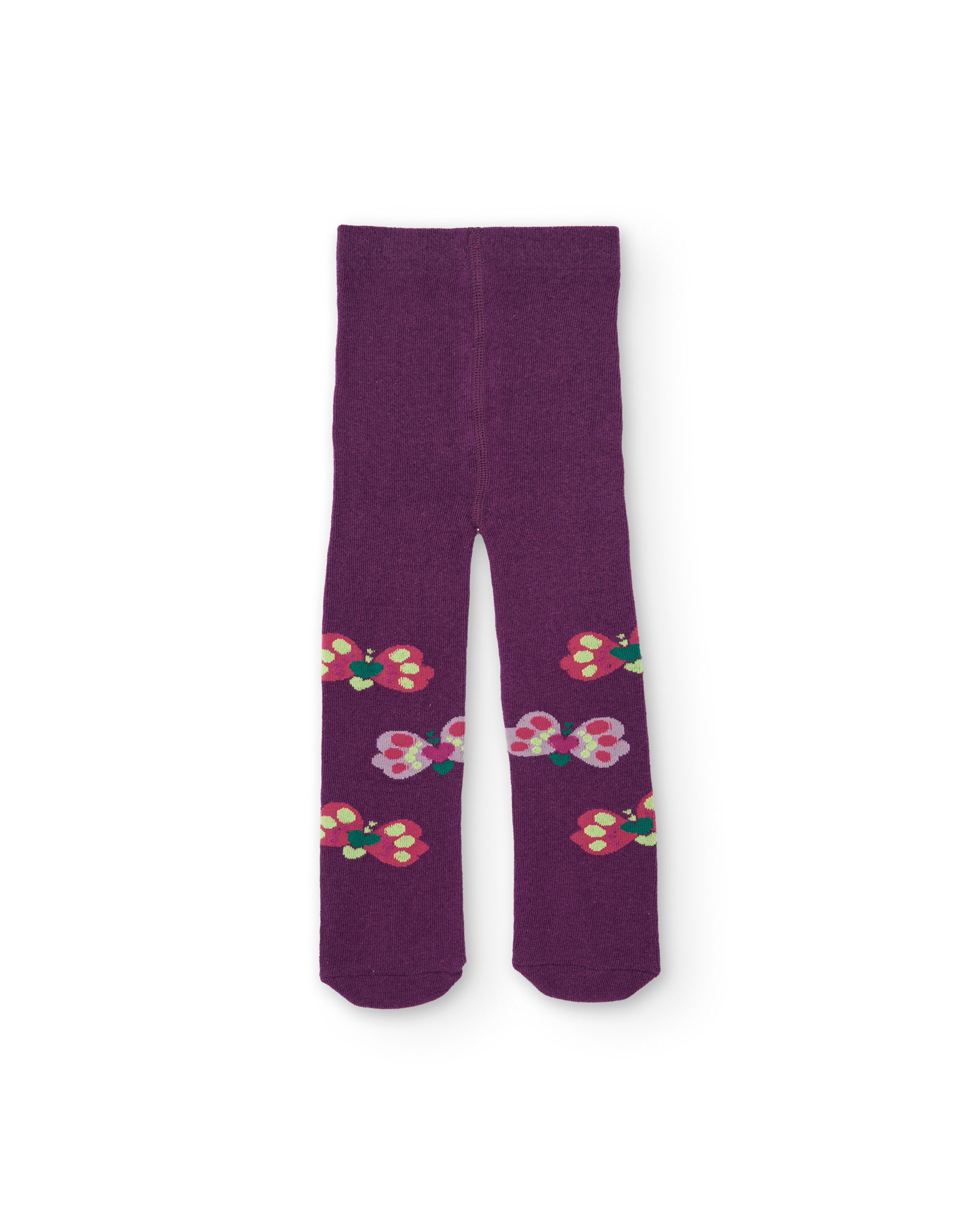 TucTuc Collant bambina tricot rosa con farfalle