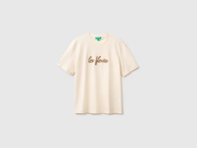 United Colors of Benetton T-Shirts maglietta ricamo taglia M cotone