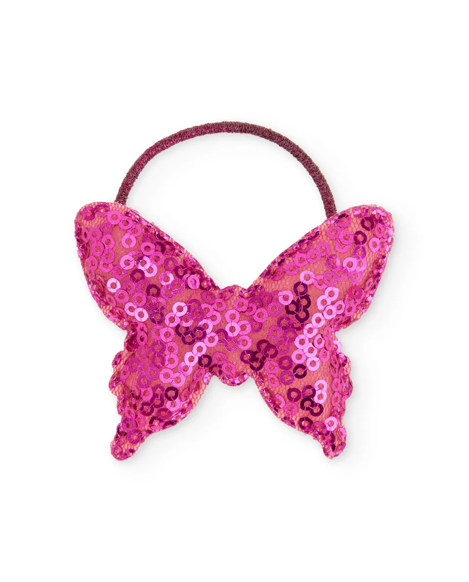 TucTuc Accessori elastico capelli bambina farfalla fucsia