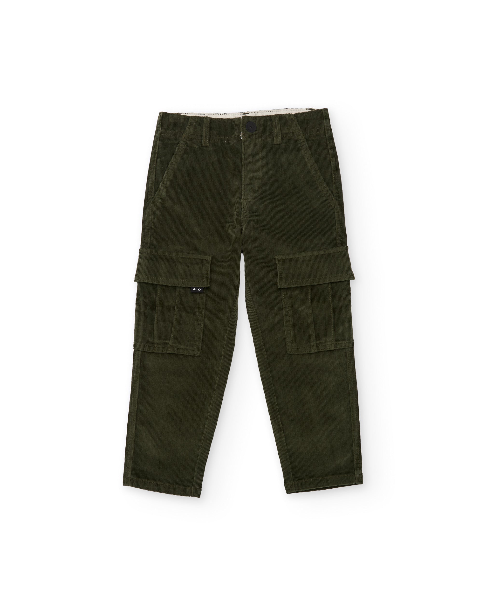 TucTuc Pantaloni velluto bambino verde oliva cargo