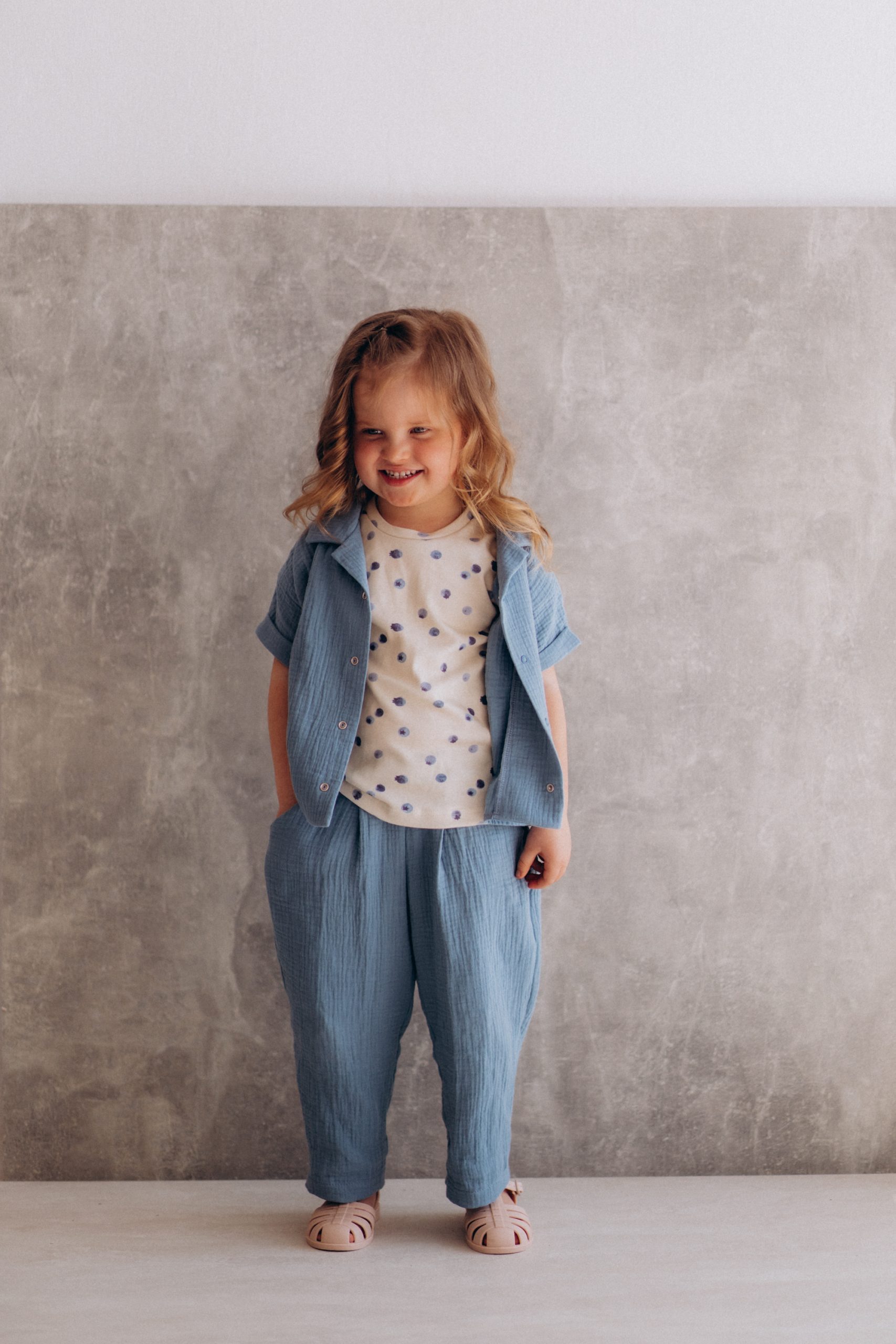 Woolly Organic SS26 Pantaloni Bimbo Mussola Cotone Bio