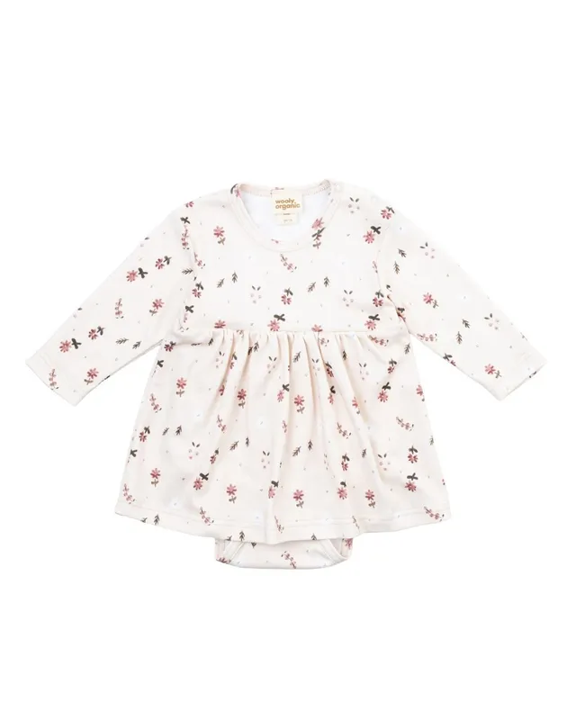 Woolly Organic Baby Bodysuits Dress vestito neonata Nordic Flora cotone organico
