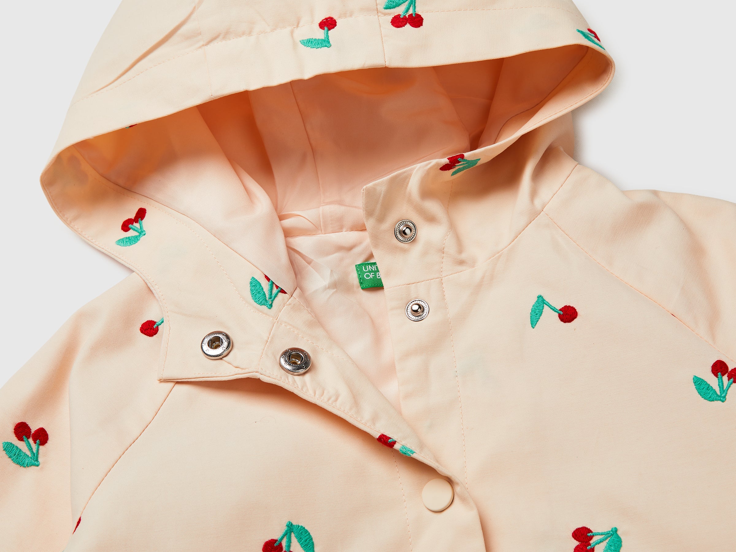 United Colors of Benetton giacca ciliegie cotone cappuccio bimba