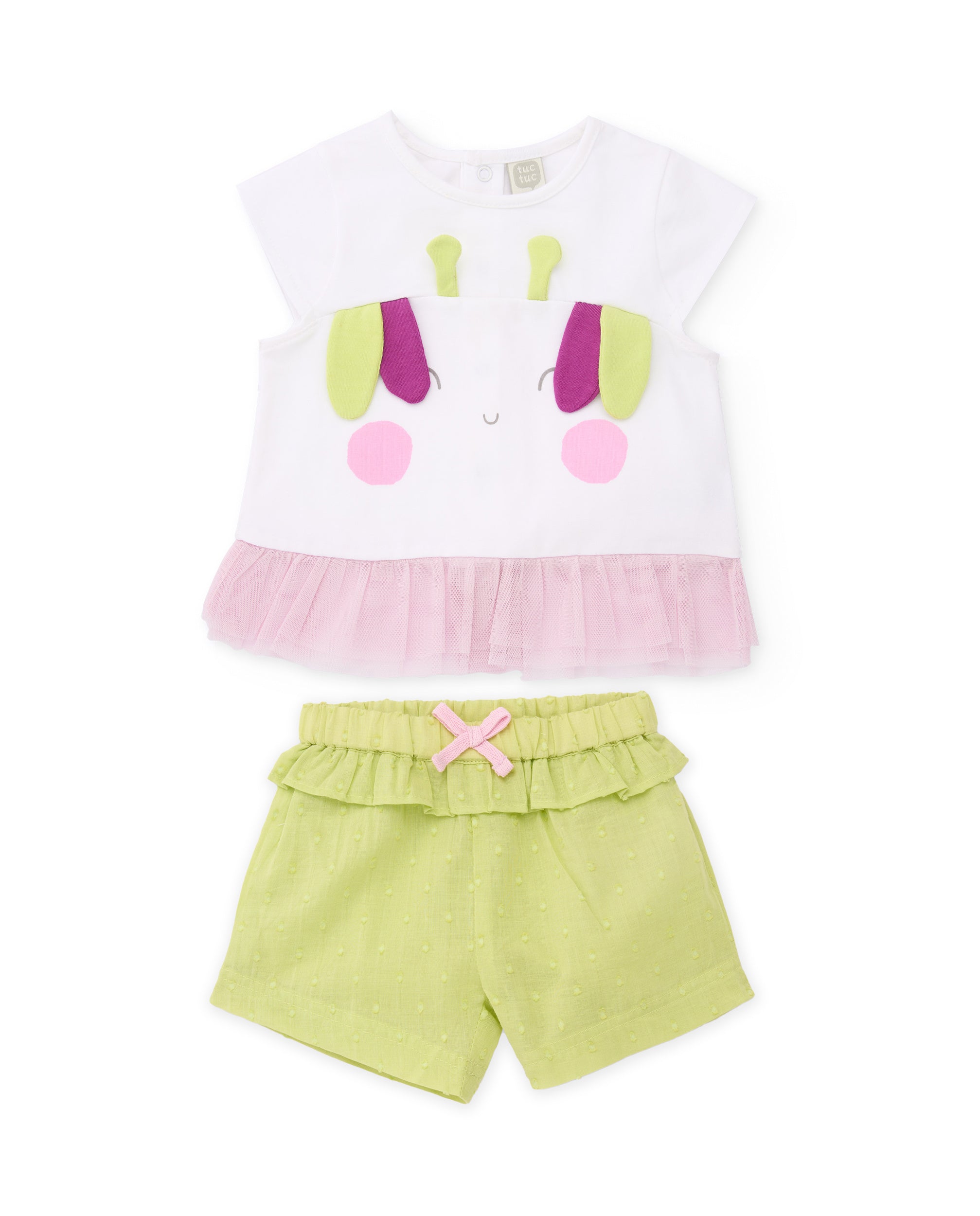 TucTuc Completi Maglia Neonato Volant Tulle Bianco