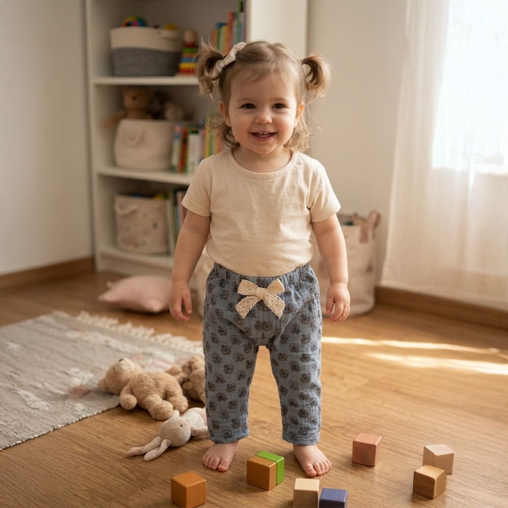 Petite Citrouille Elise pantalone neonato garza cotone leggero