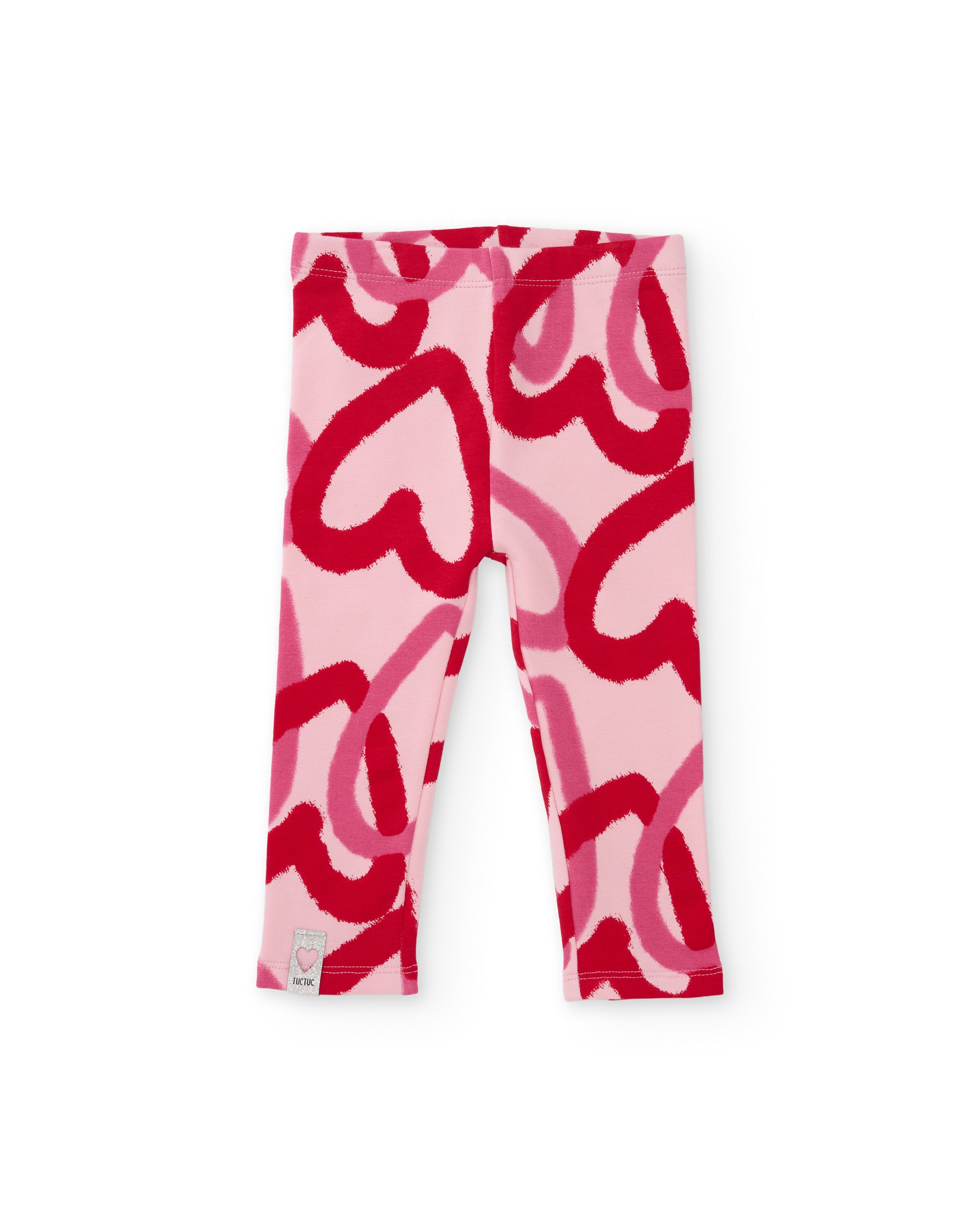 TucTuc Leggings Leggings bambina rosa cuori felpa