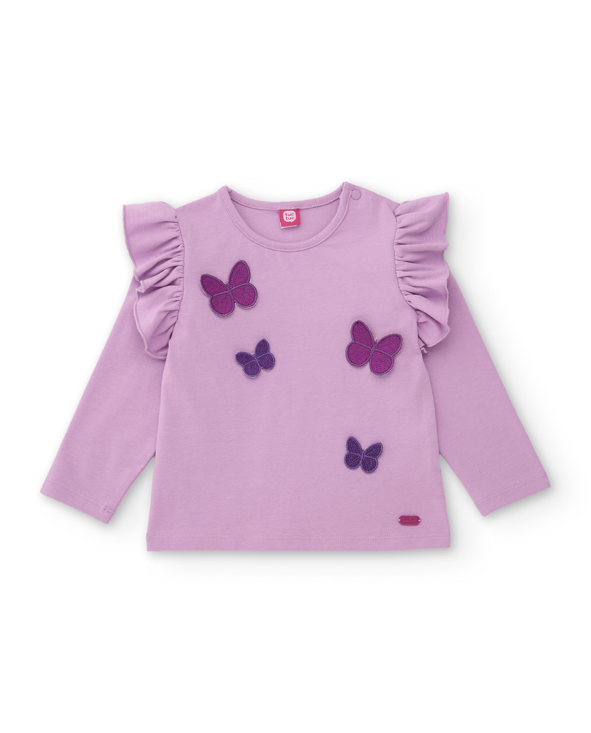 TucTuc Magliette maglia lilla bambina farfalle volant