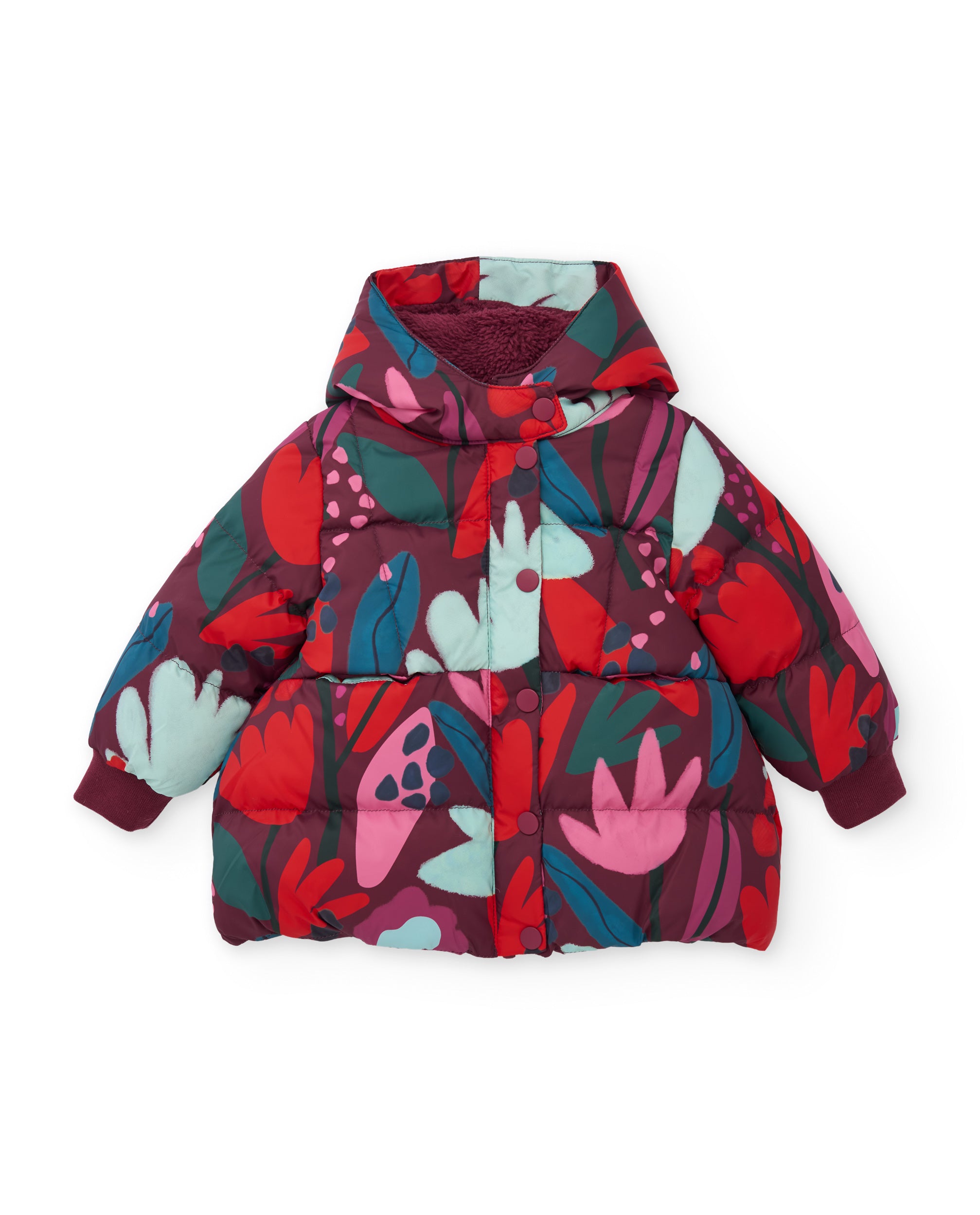 TucTuc Cappotti cappotto imbottito bambina bordeaux floreale
